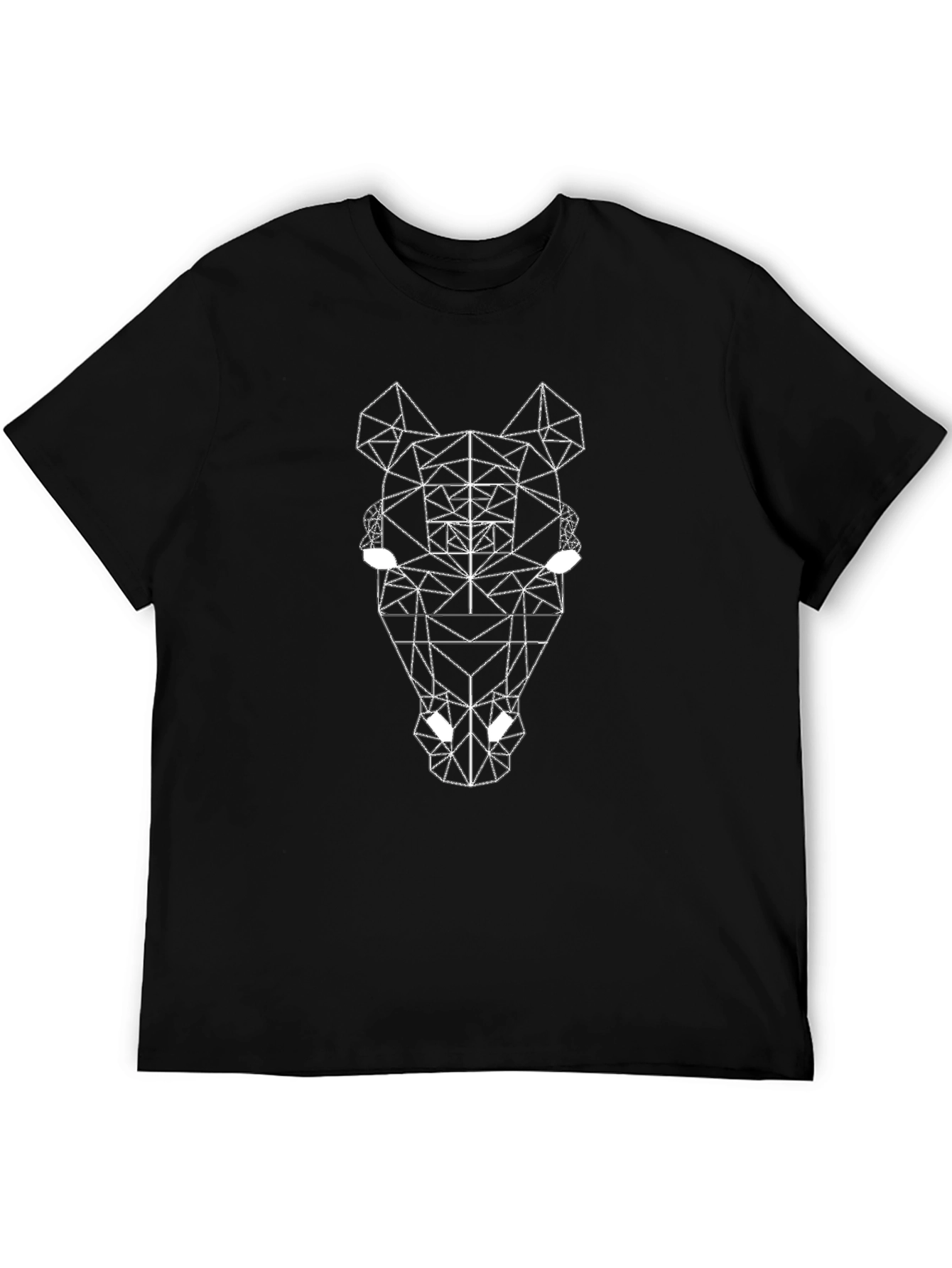 Geometric Horse Graphic Tee - Black