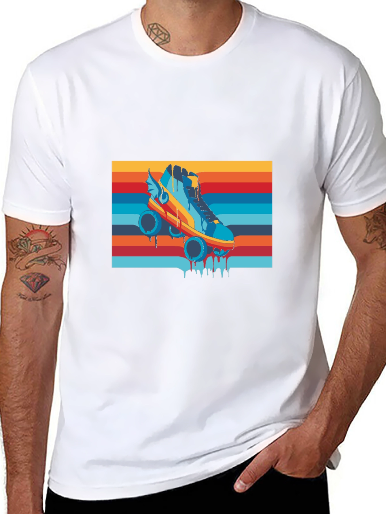 Retro Roller Skate T-Shirt - Cool Graphic Tee