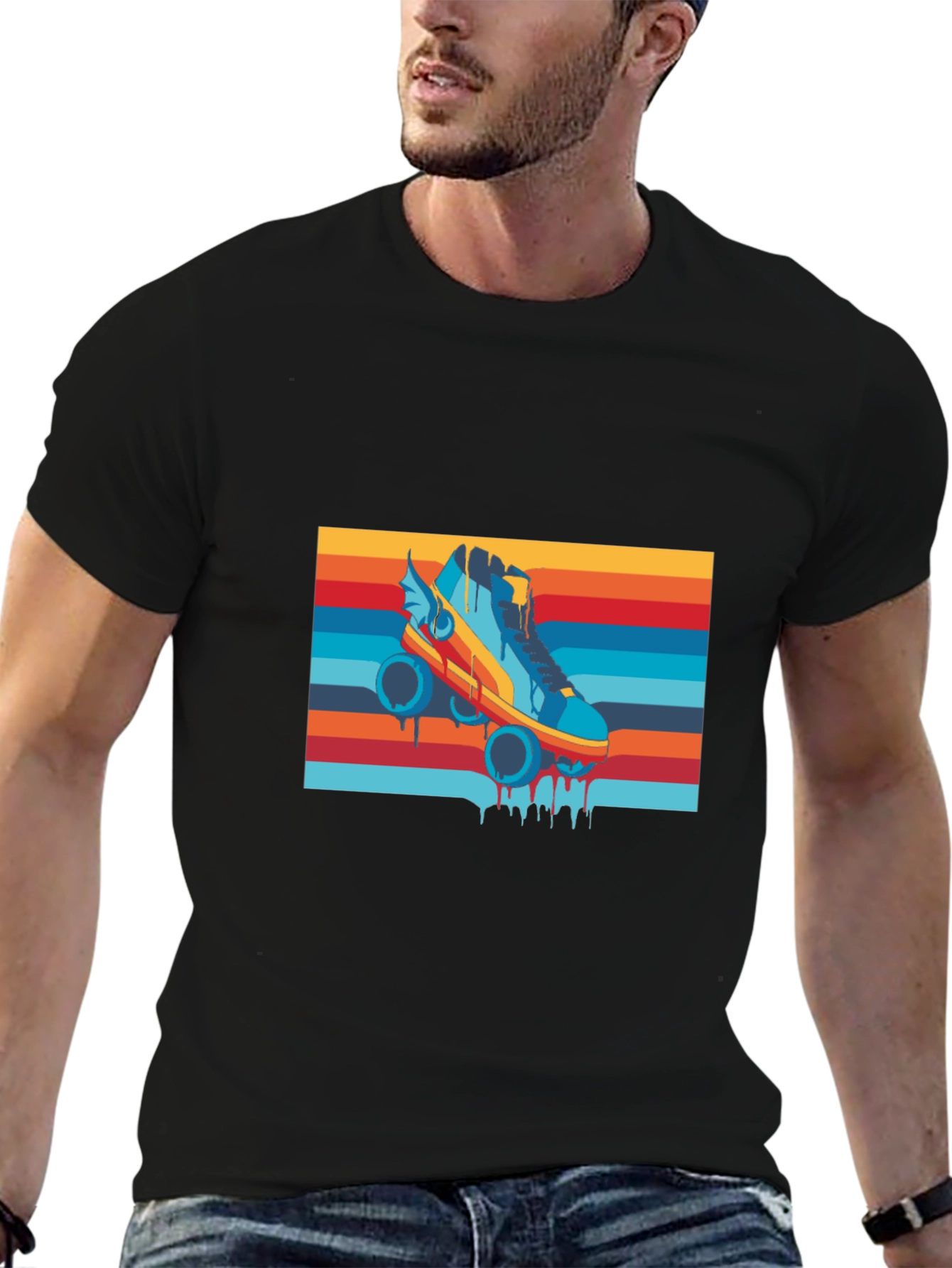 Retro Roller Skate T-Shirt - Cool Graphic Tee