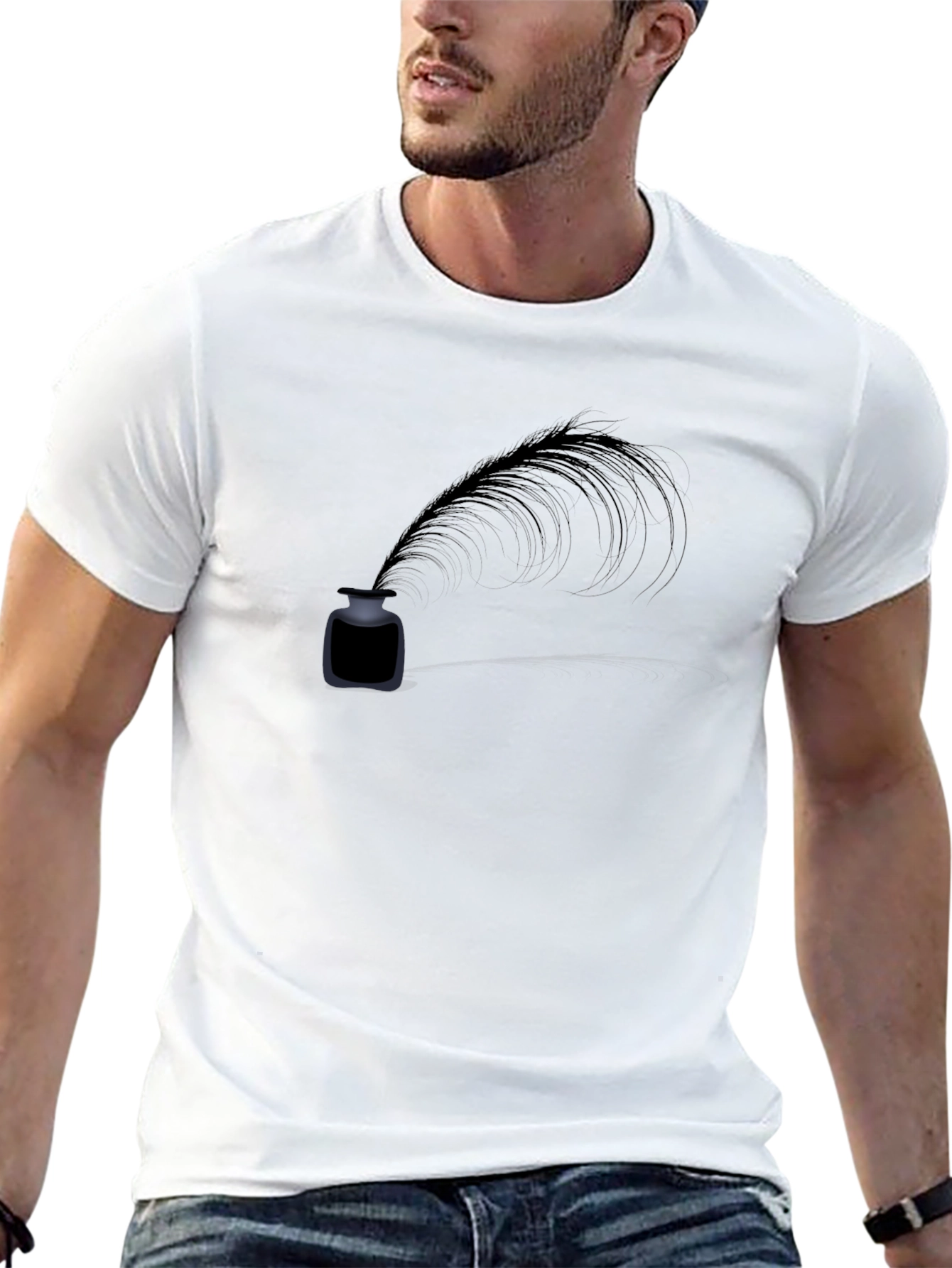 Inkwell Feather Graphic T-Shirt