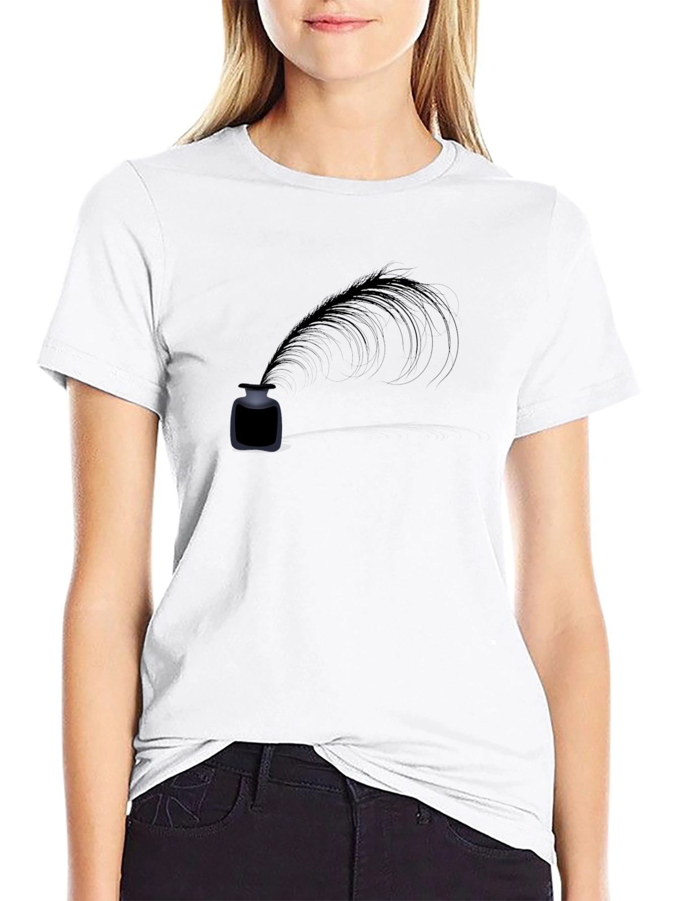 Inkwell Feather Graphic T-Shirt