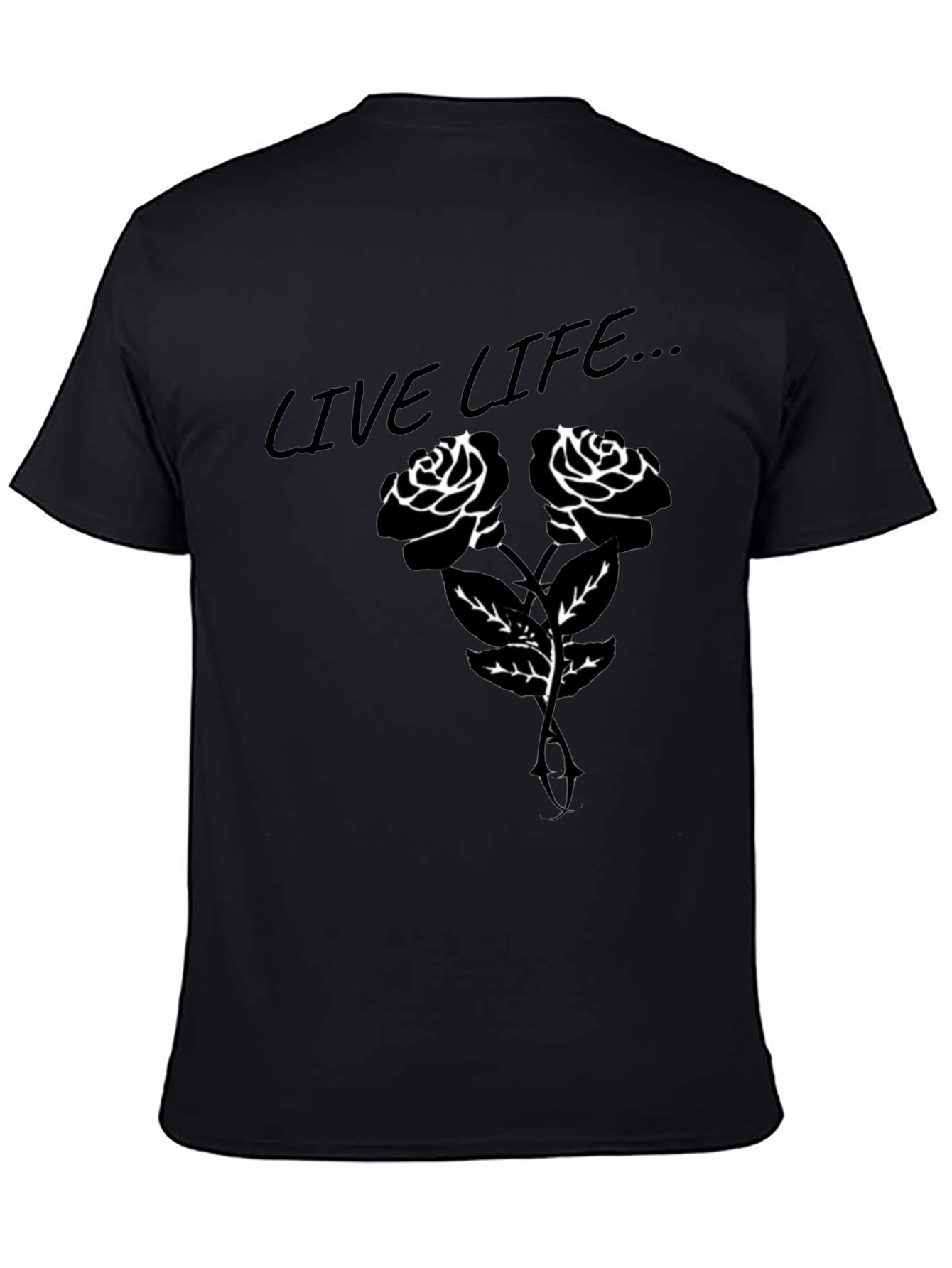 Live Life Rose Graphic T-Shirt