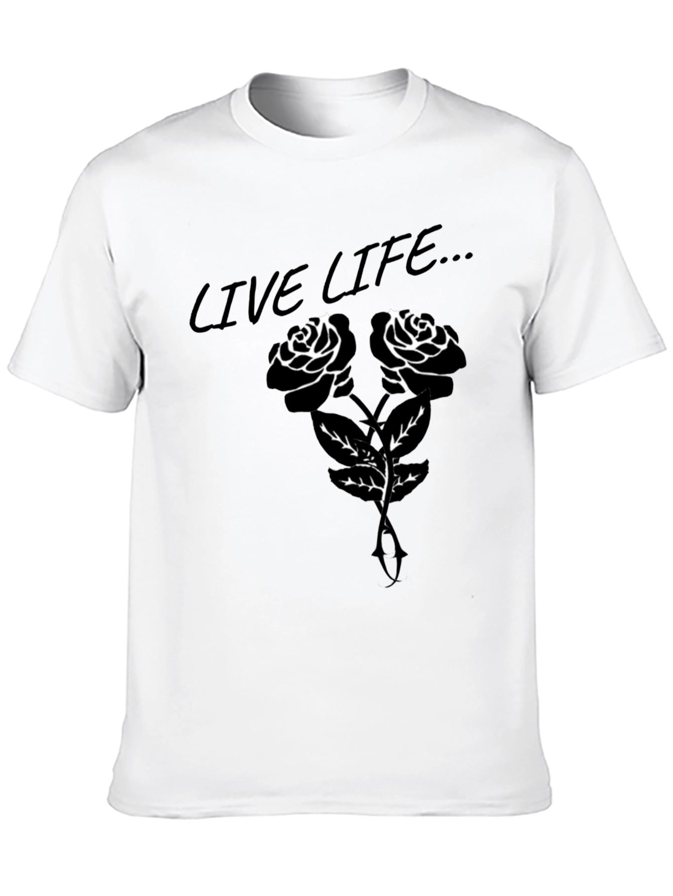 Live Life Rose Graphic T-Shirt