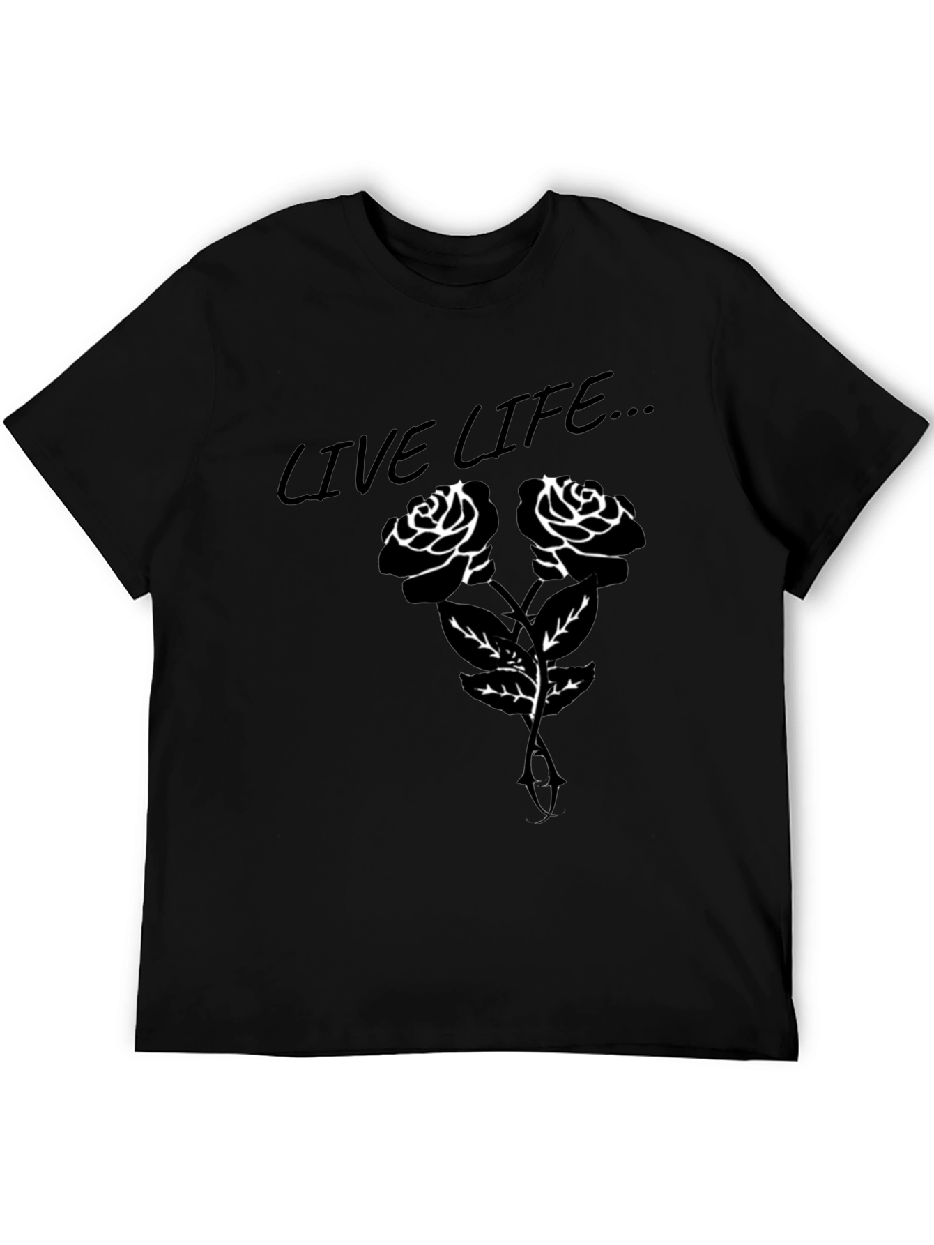 Live Life Rose Graphic T-Shirt