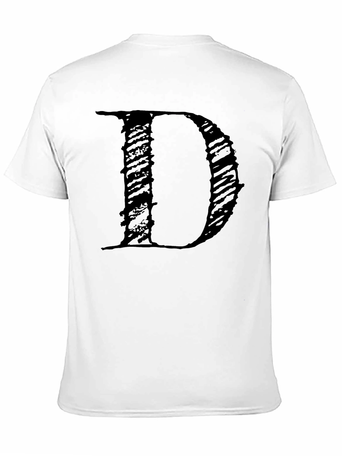 Letter D Black T-Shirt - Stylish Graphic Tee