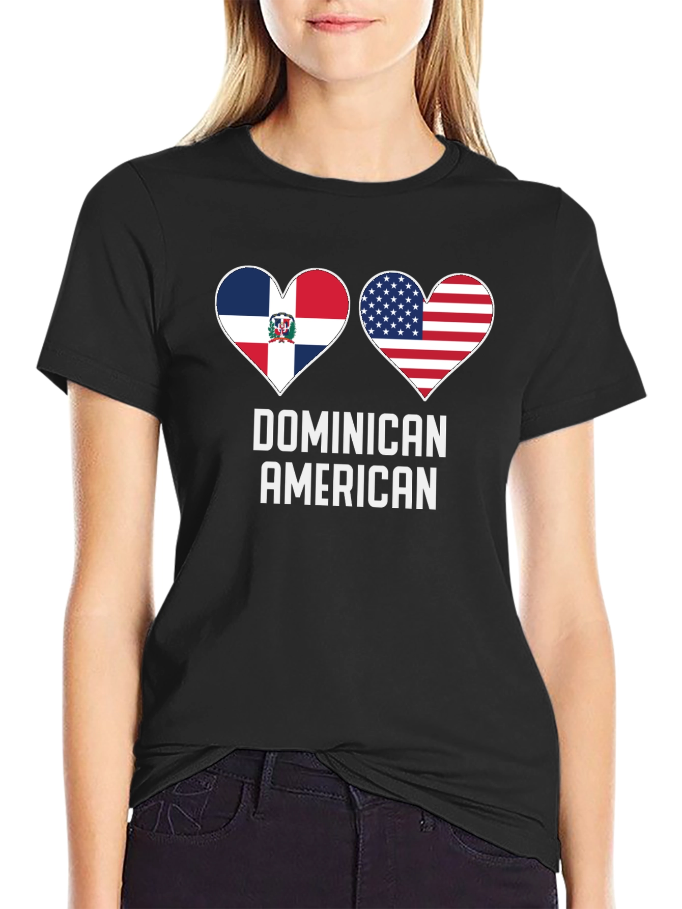 Dominican American Flag Heart T-Shirt