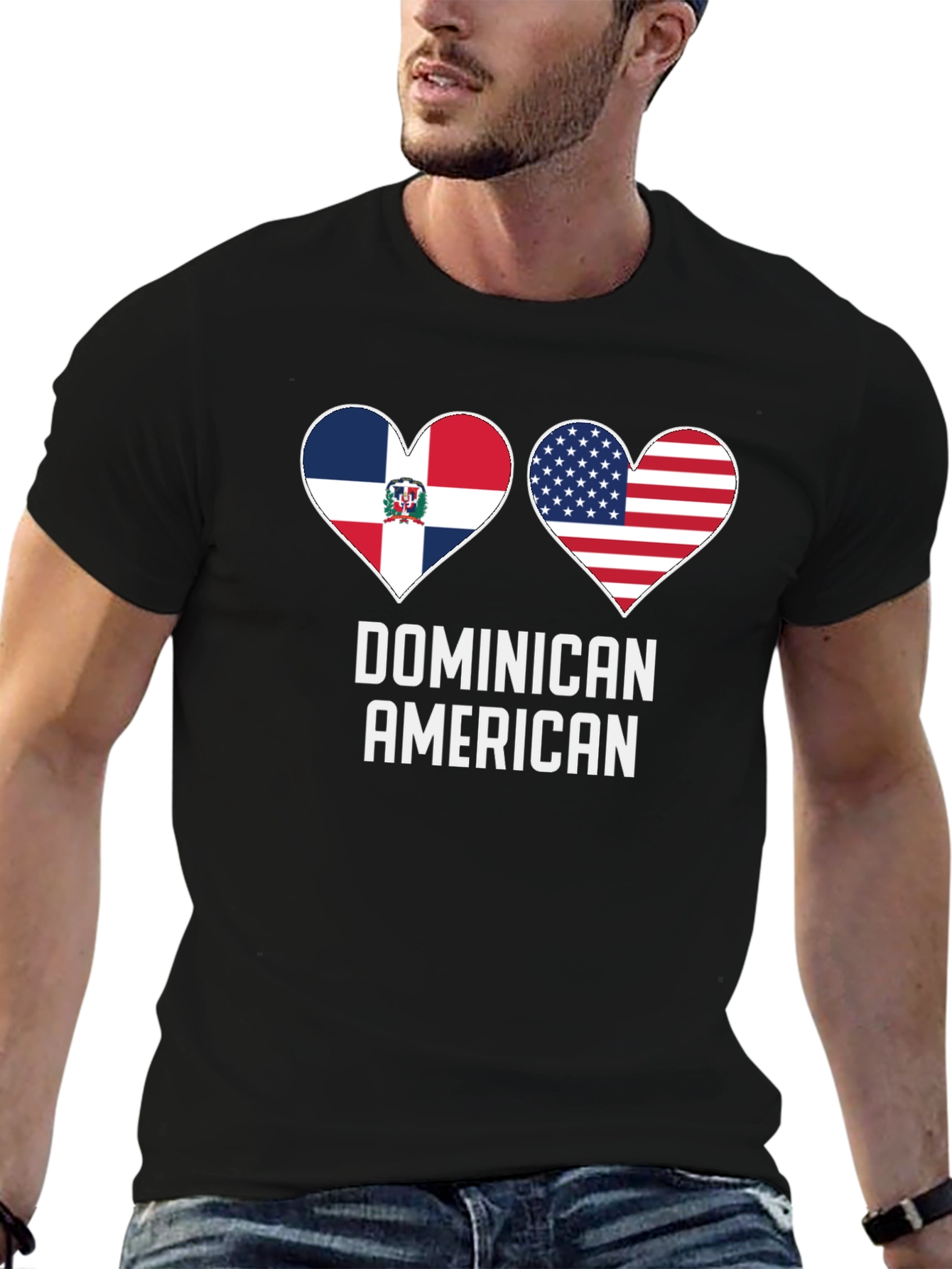 Dominican American Flag Heart T-Shirt