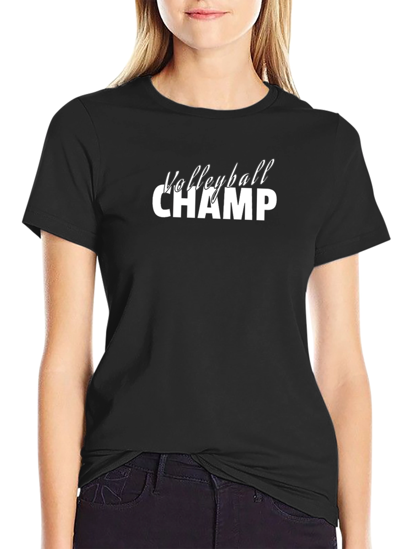Volleyball Champ Graphic Tee - Black T-Shirt