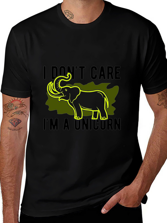 Funny I Dont Care Im A Unicorn Elephant Graphic Tee