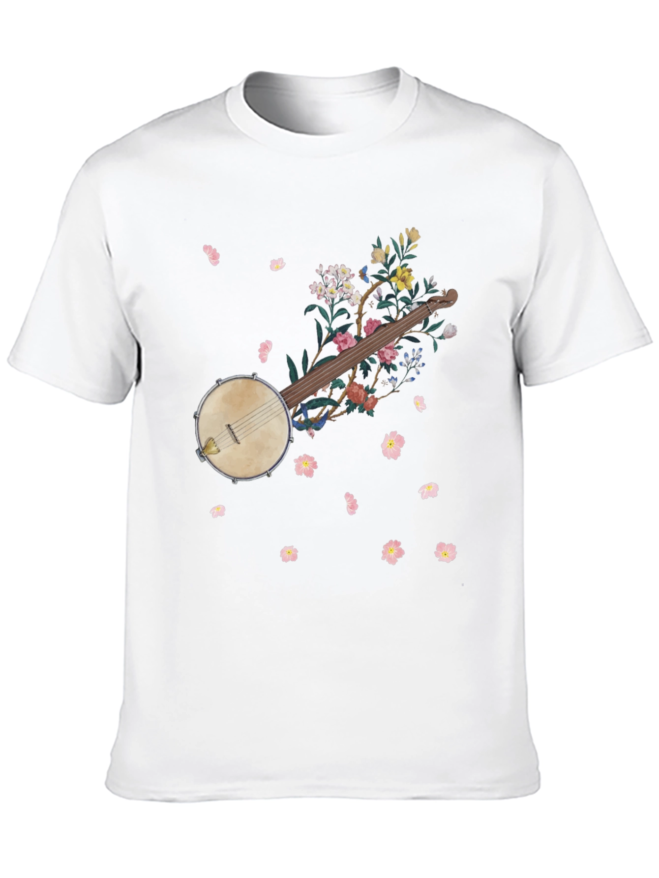 Floral Banjo Graphic Tee - Musicians Style