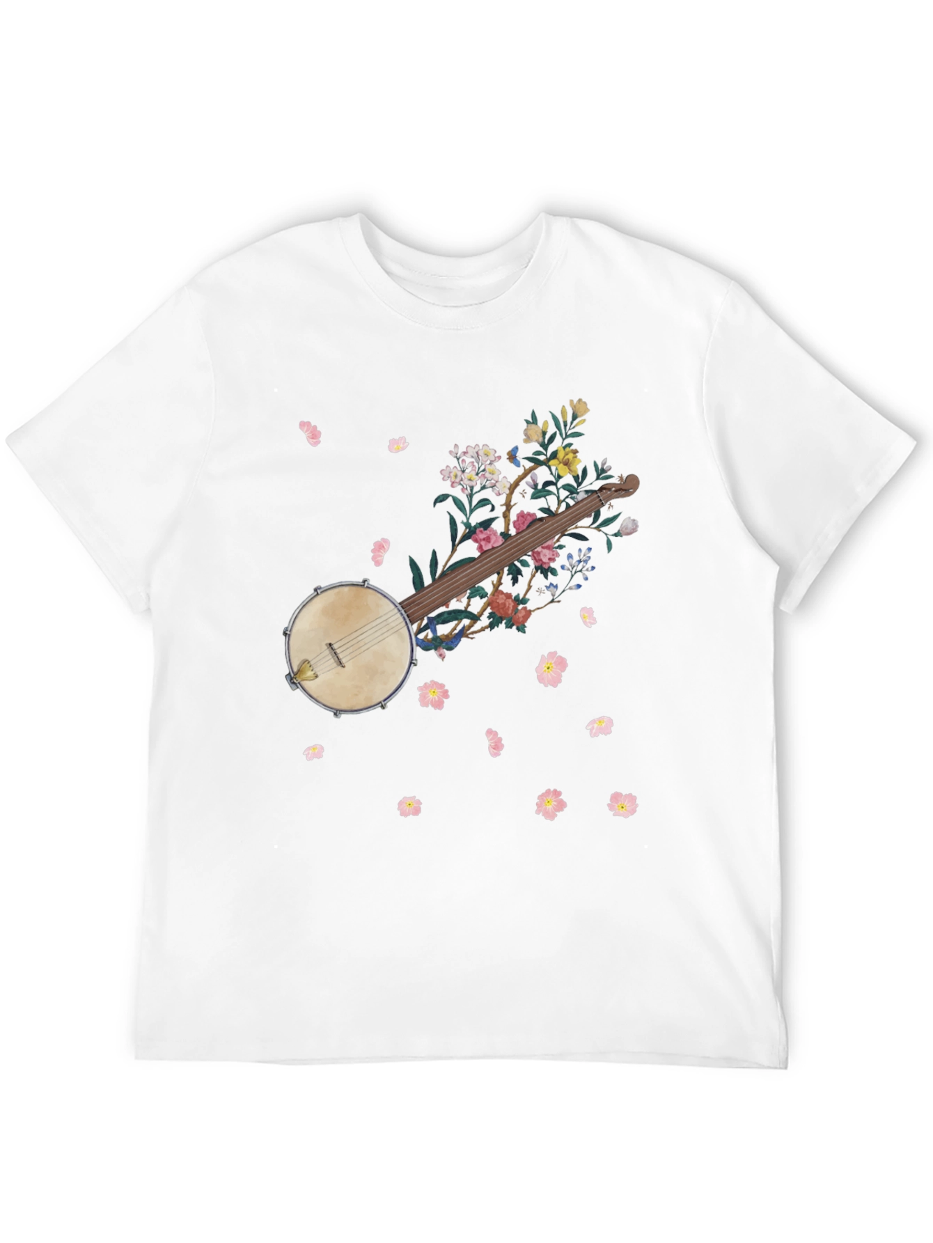 Floral Banjo Graphic Tee - Musicians Style