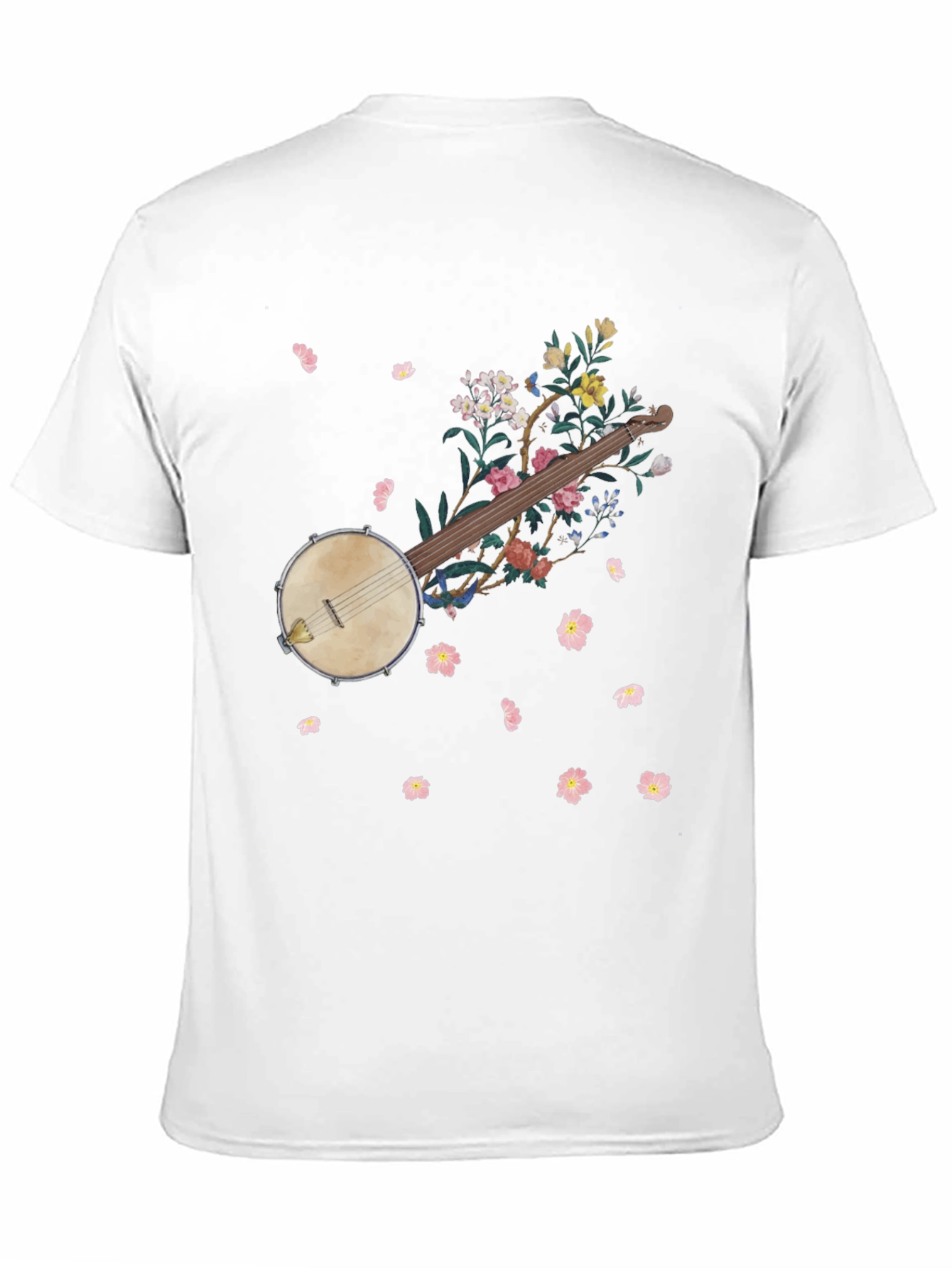 Floral Banjo Graphic Tee - Musicians Style