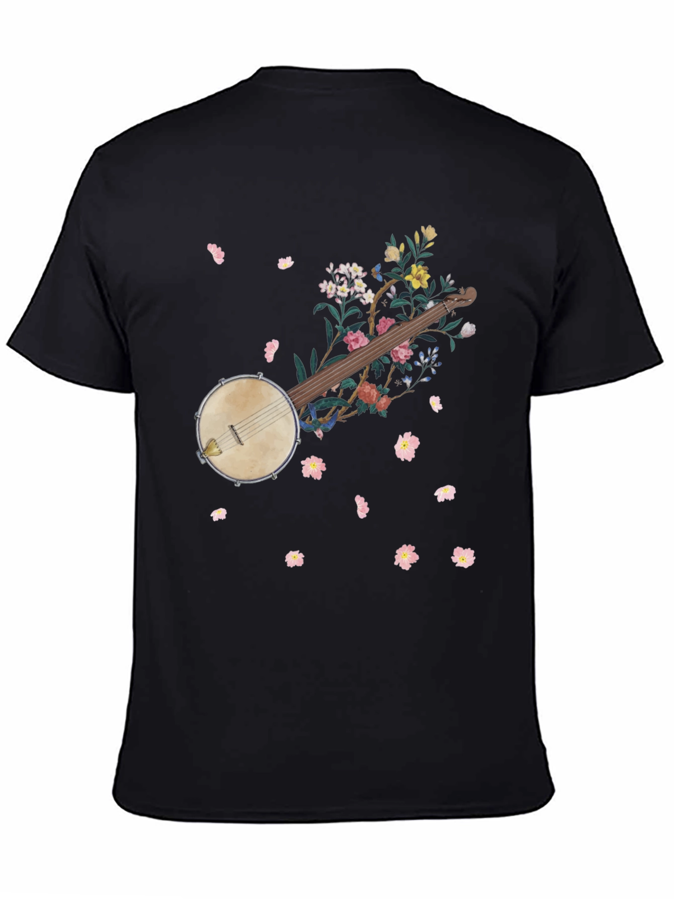 Floral Banjo Graphic Tee - Musicians Style