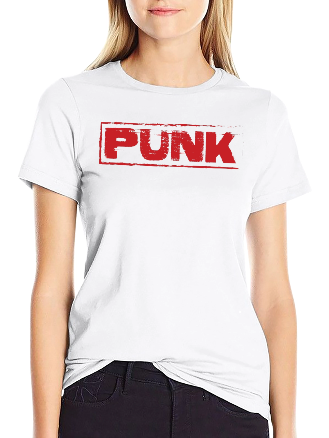 Punk Graphic T-Shirt - Bold Red Print on Black