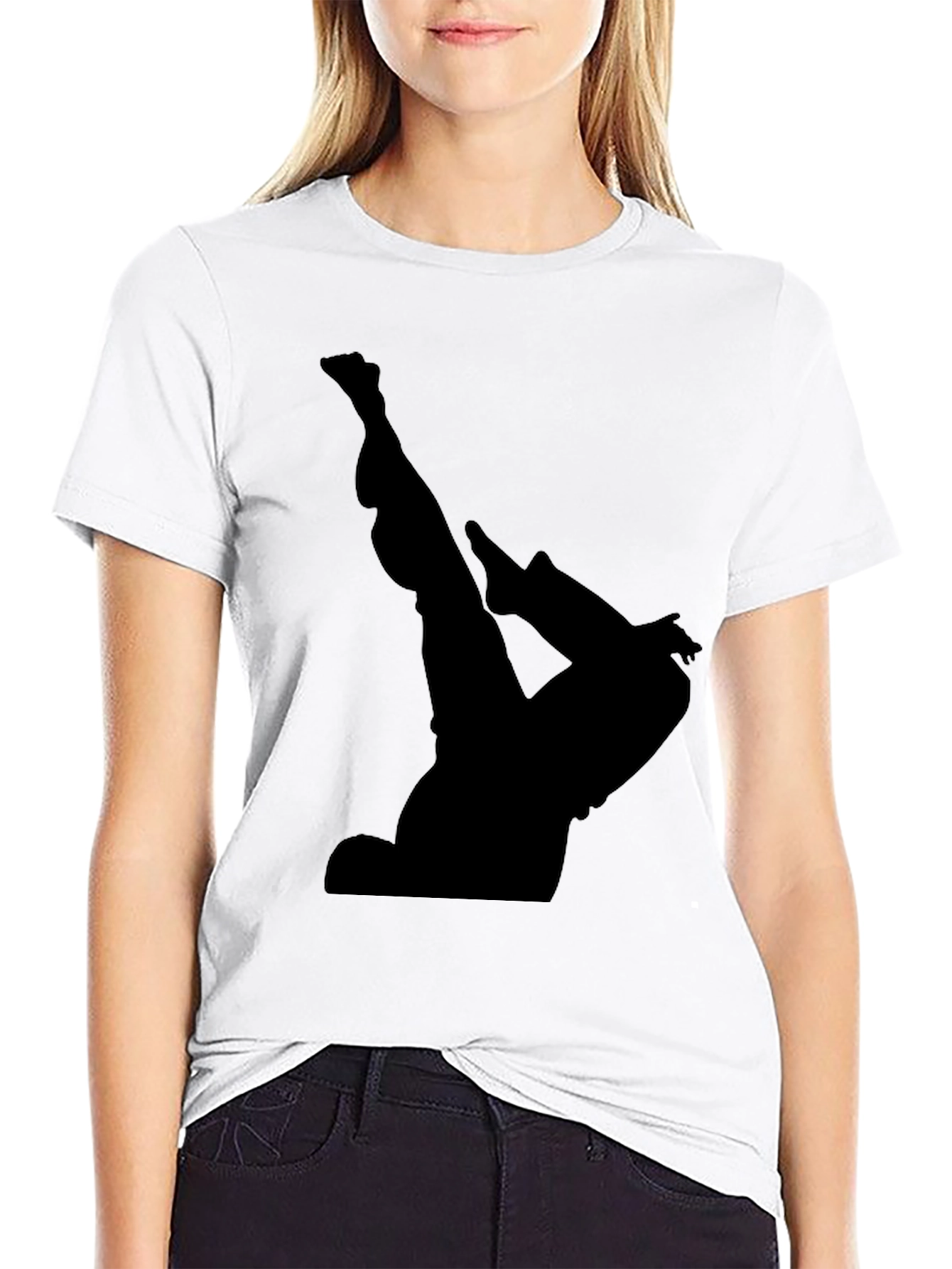 Mens Black T-Shirt with Acrobat Silhouette