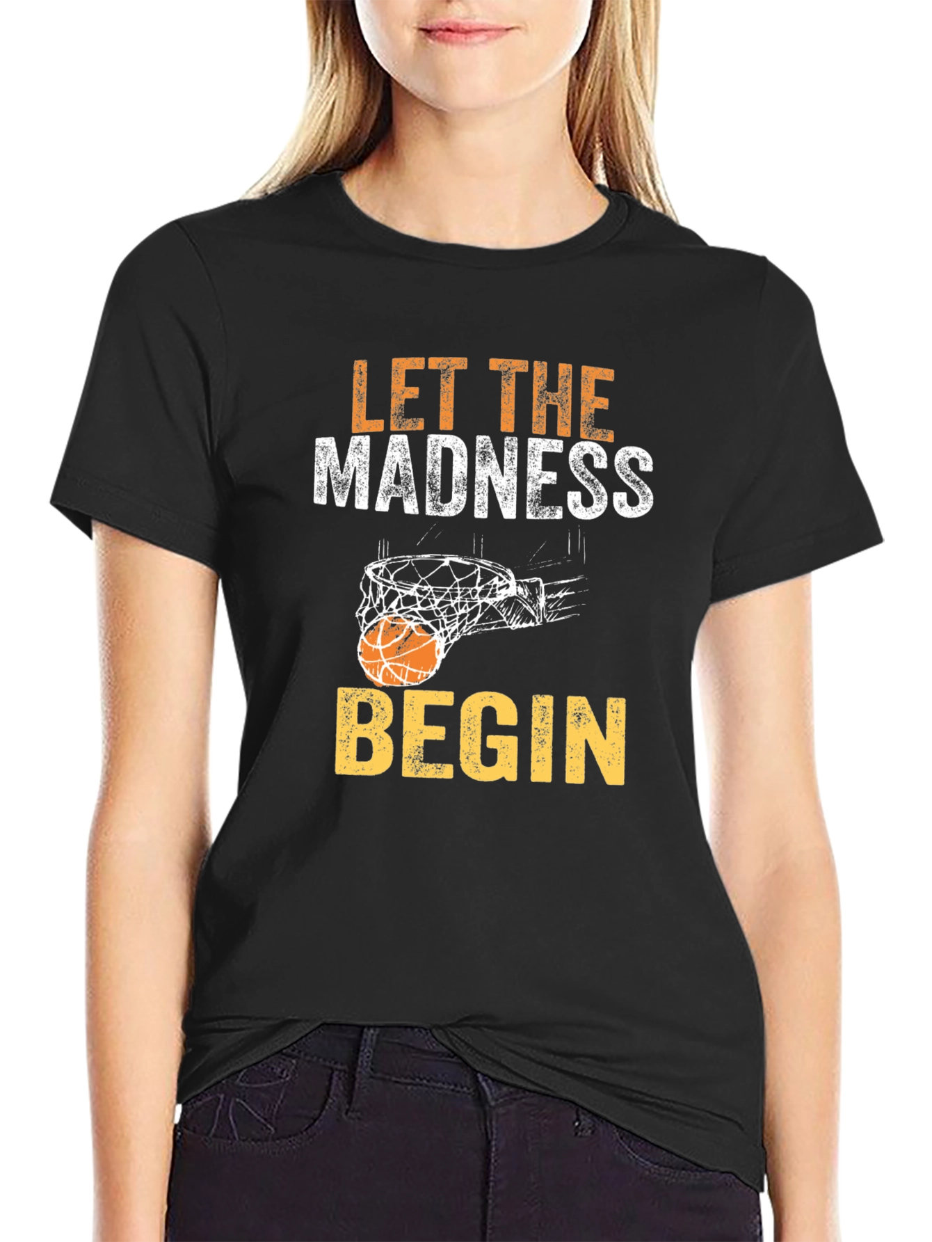 Let the Madness Begin Basketball Graphic T-Shirt