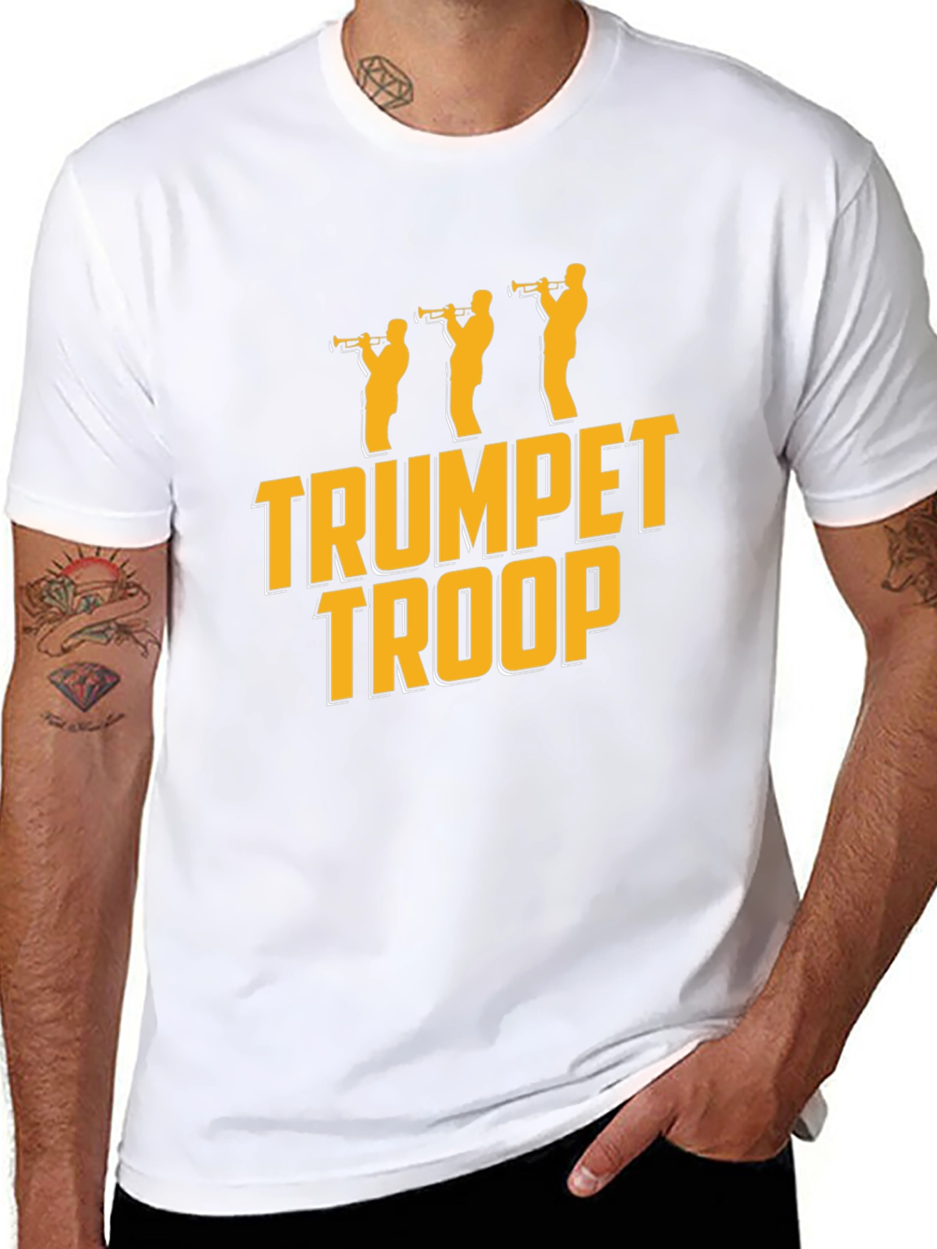 Trumpet Troop Black Graphic T-Shirt