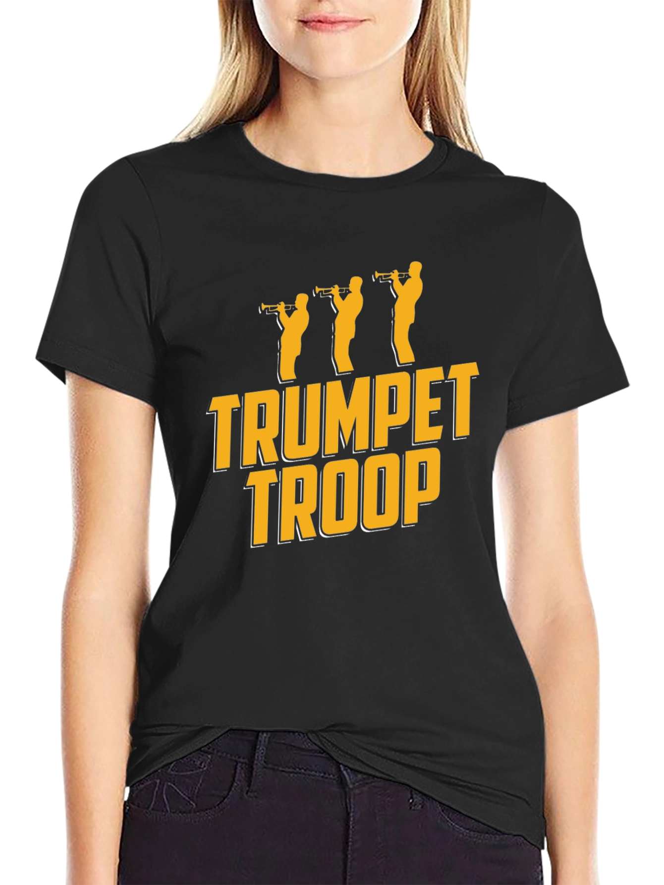 Trumpet Troop Black Graphic T-Shirt