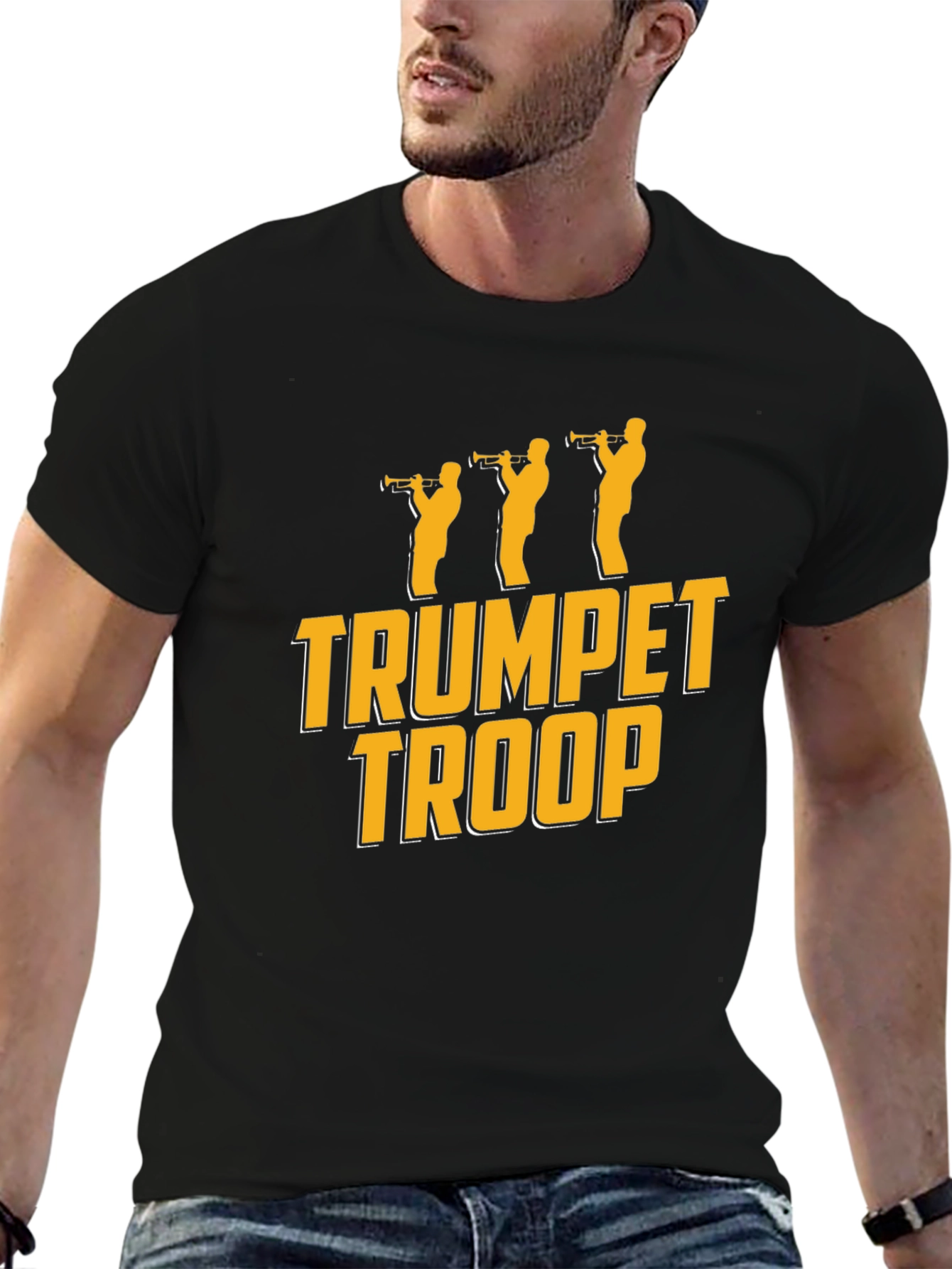 Trumpet Troop Black Graphic T-Shirt