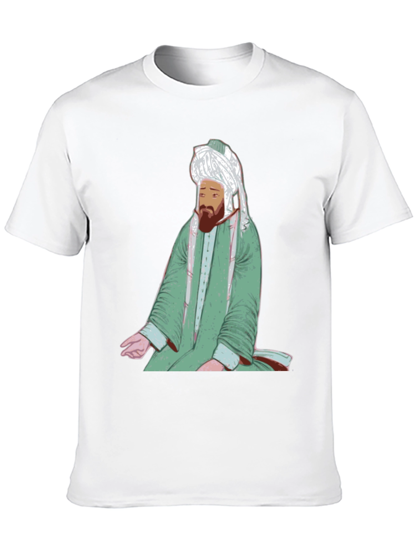 Rumi Portrait Black T-Shirt - Sufi Inspired Design
