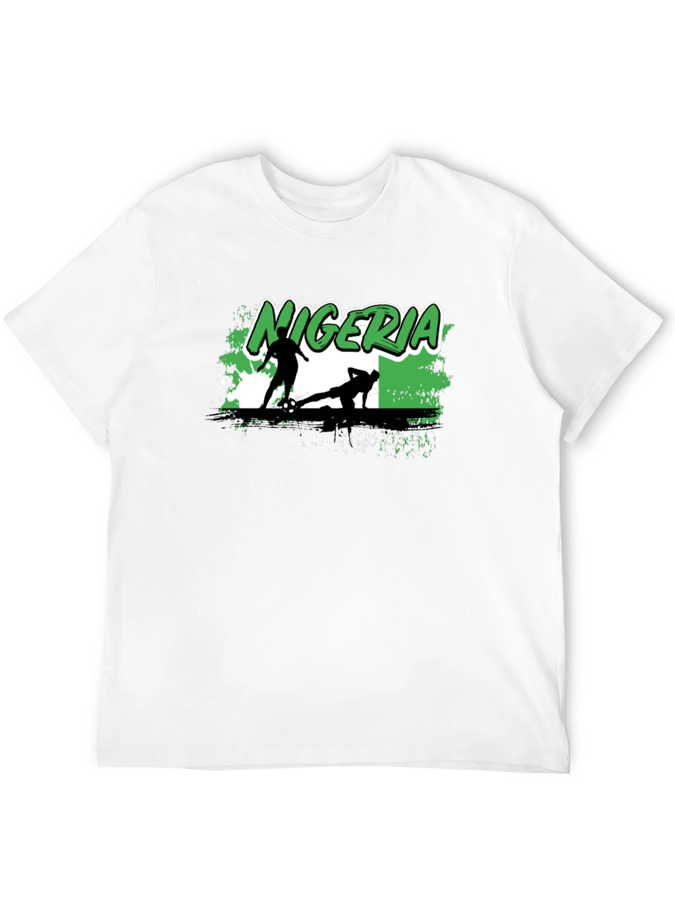 Nigeria Soccer Graphic T-Shirt - Black Cotton Tee