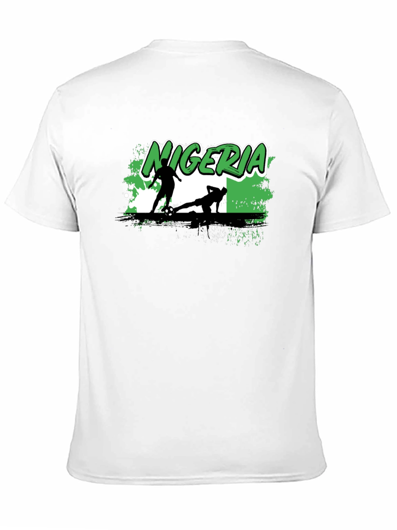 Nigeria Soccer Graphic T-Shirt - Black Cotton Tee