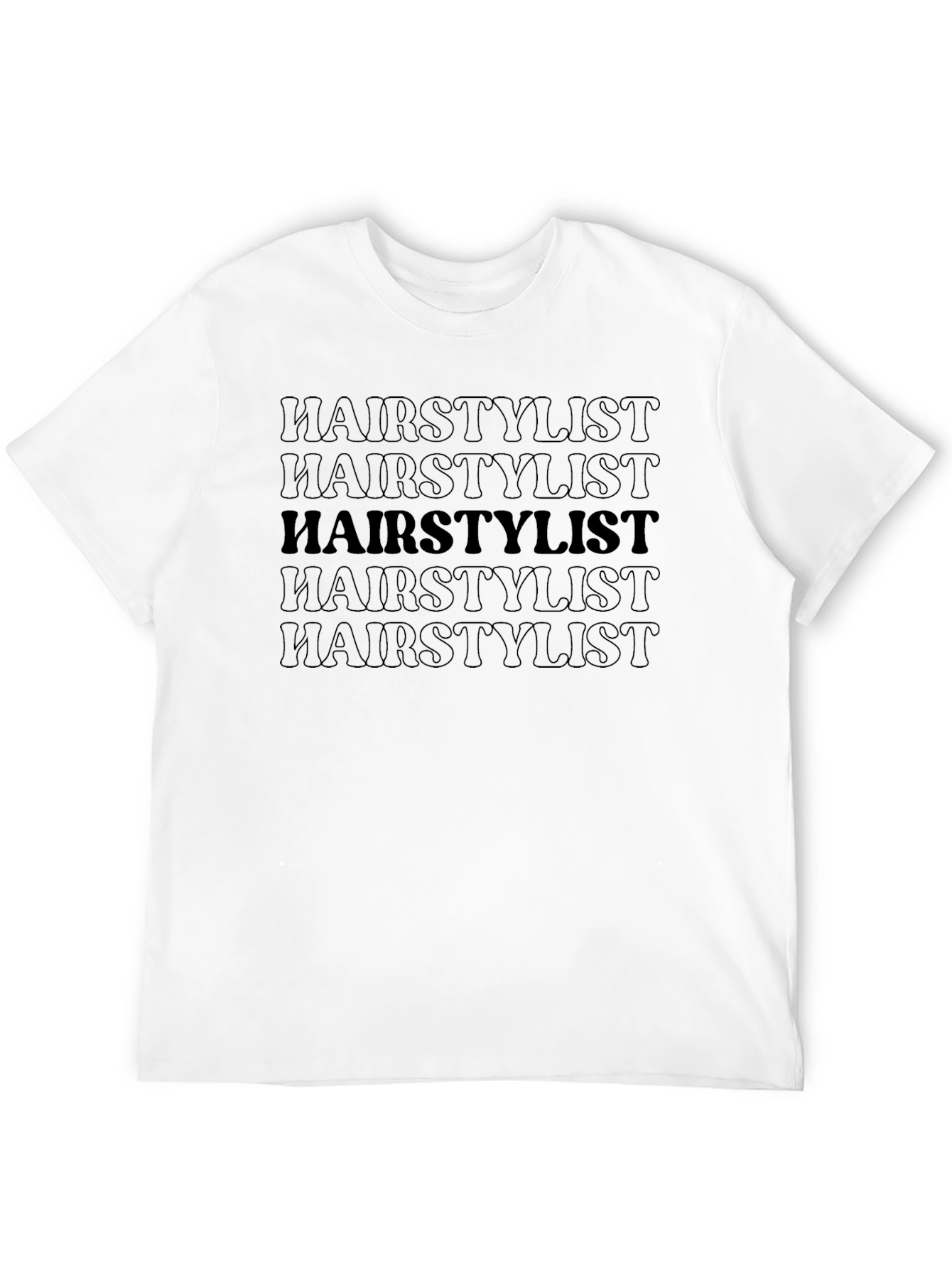 Stylish Hairstylist Graphic Print Black T-Shirt