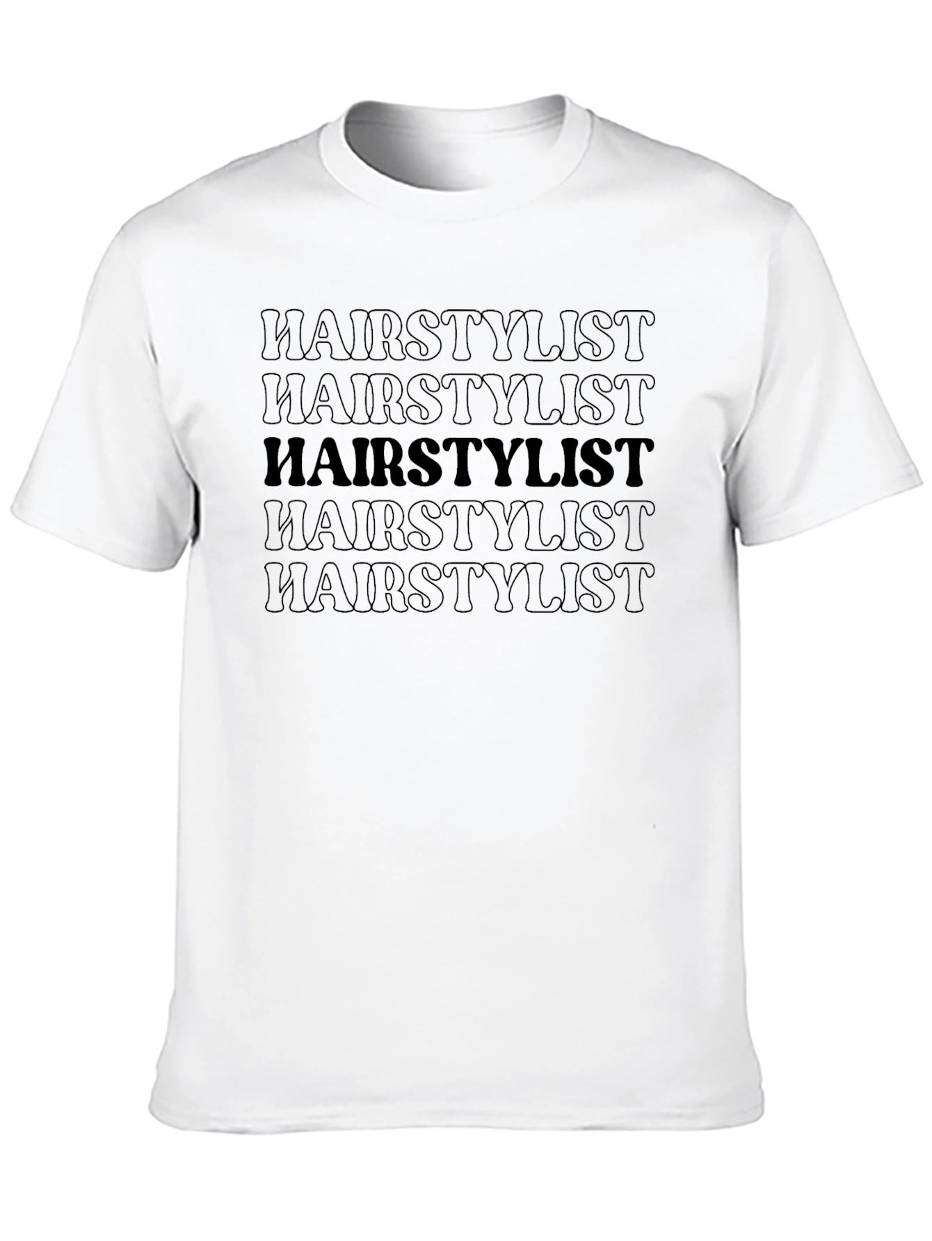 Stylish Hairstylist Graphic Print Black T-Shirt