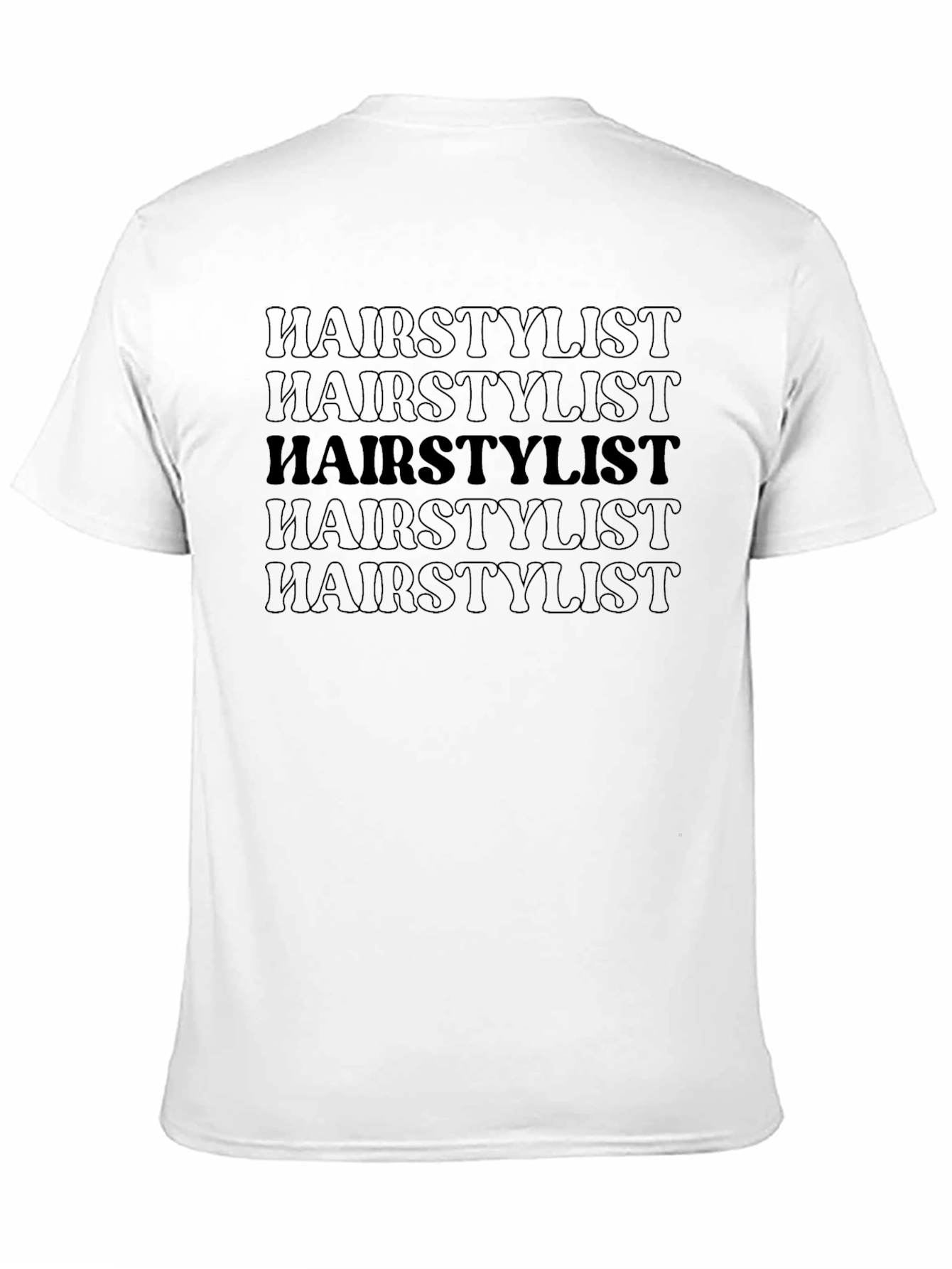 Stylish Hairstylist Graphic Print Black T-Shirt
