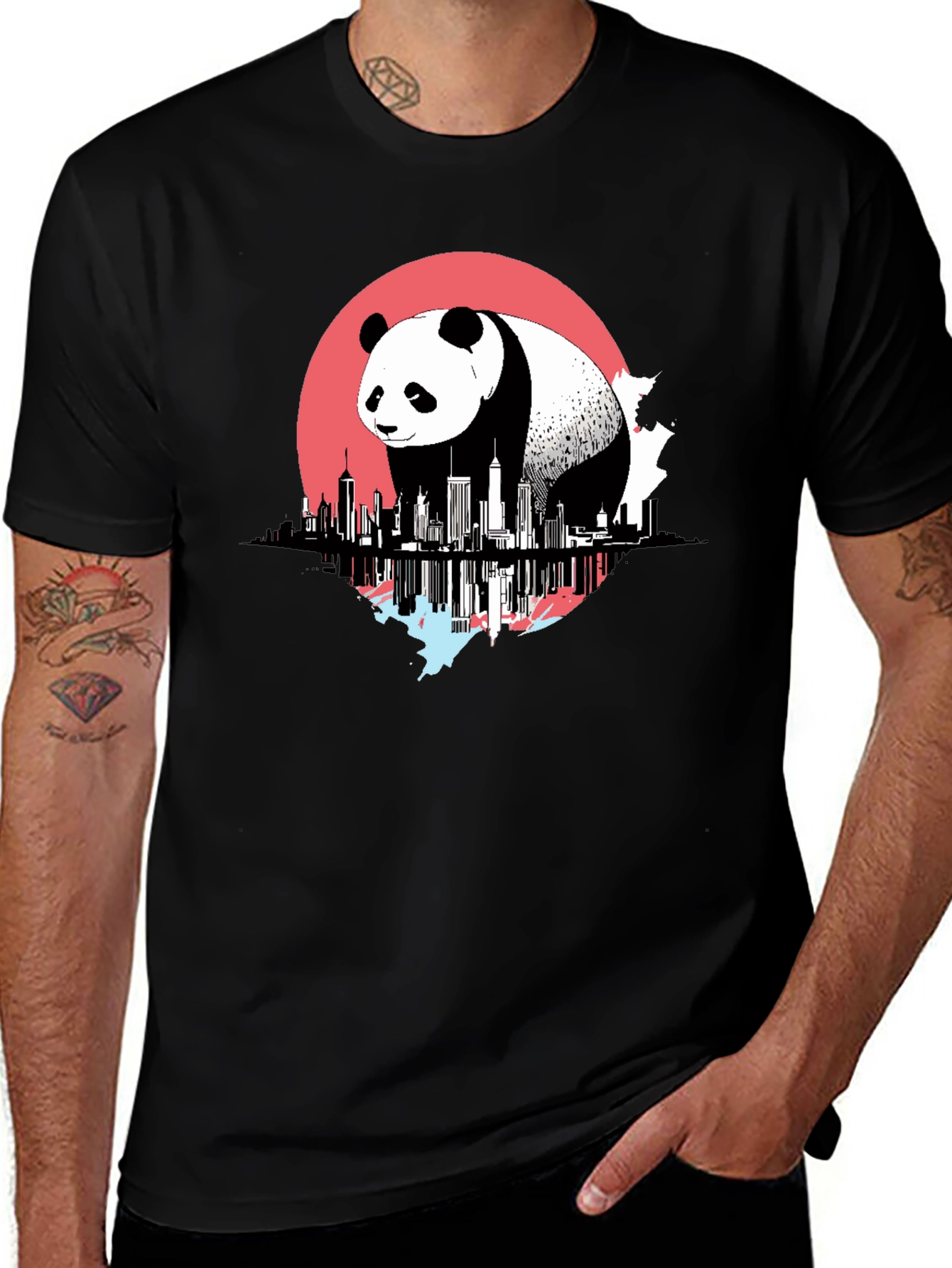 Panda Cityscape Graphic Tee