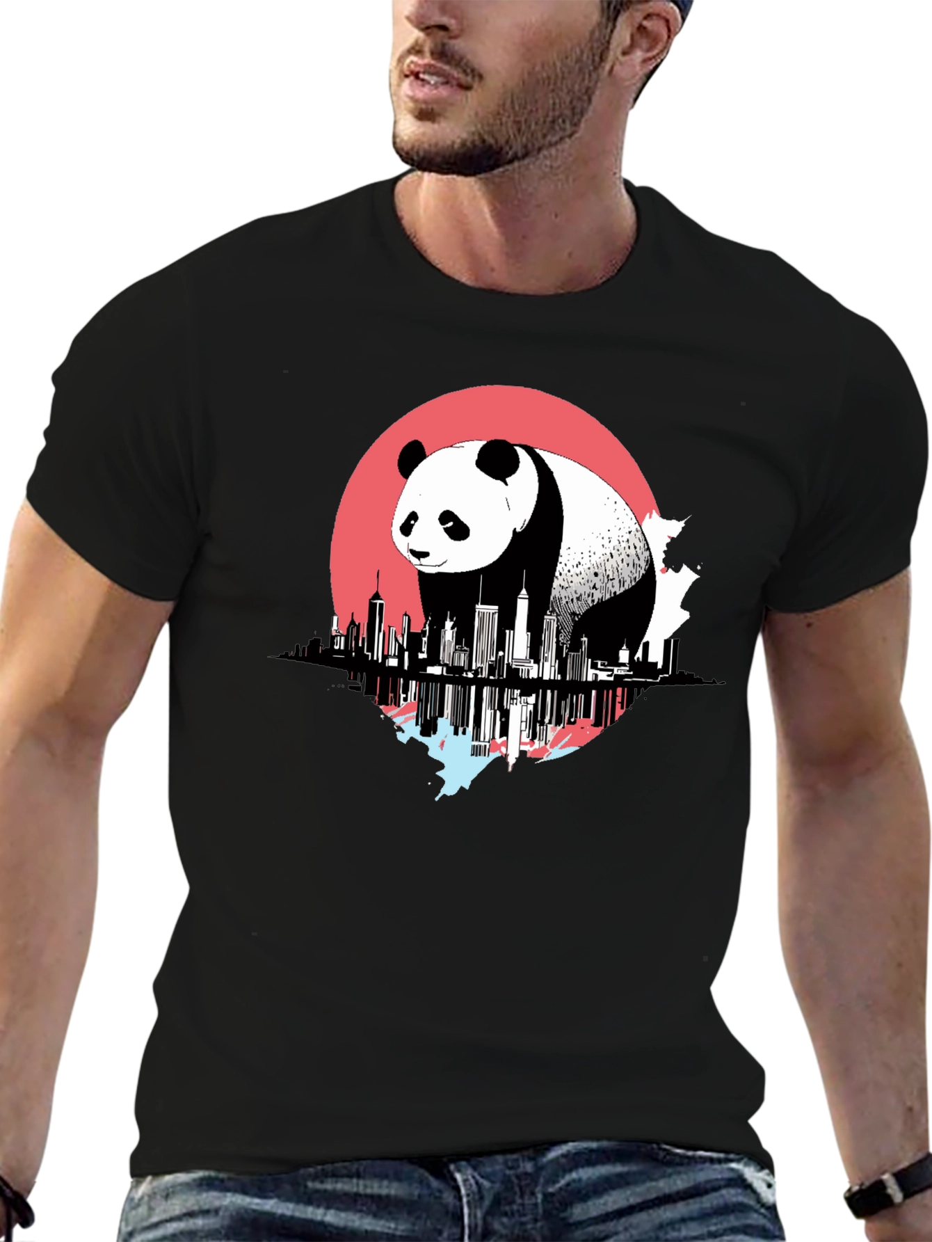 Panda Cityscape Graphic Tee
