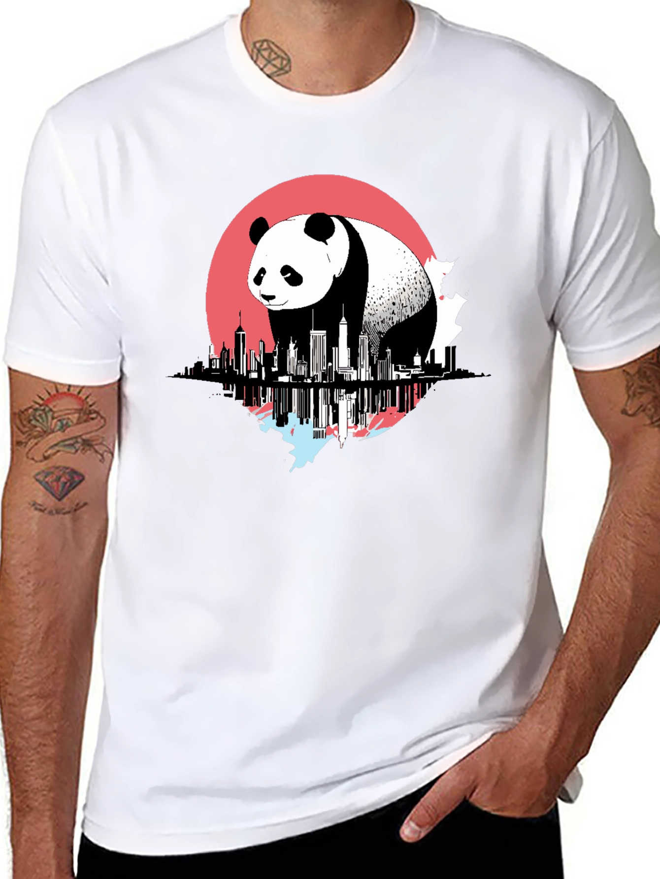 Panda Cityscape Graphic Tee