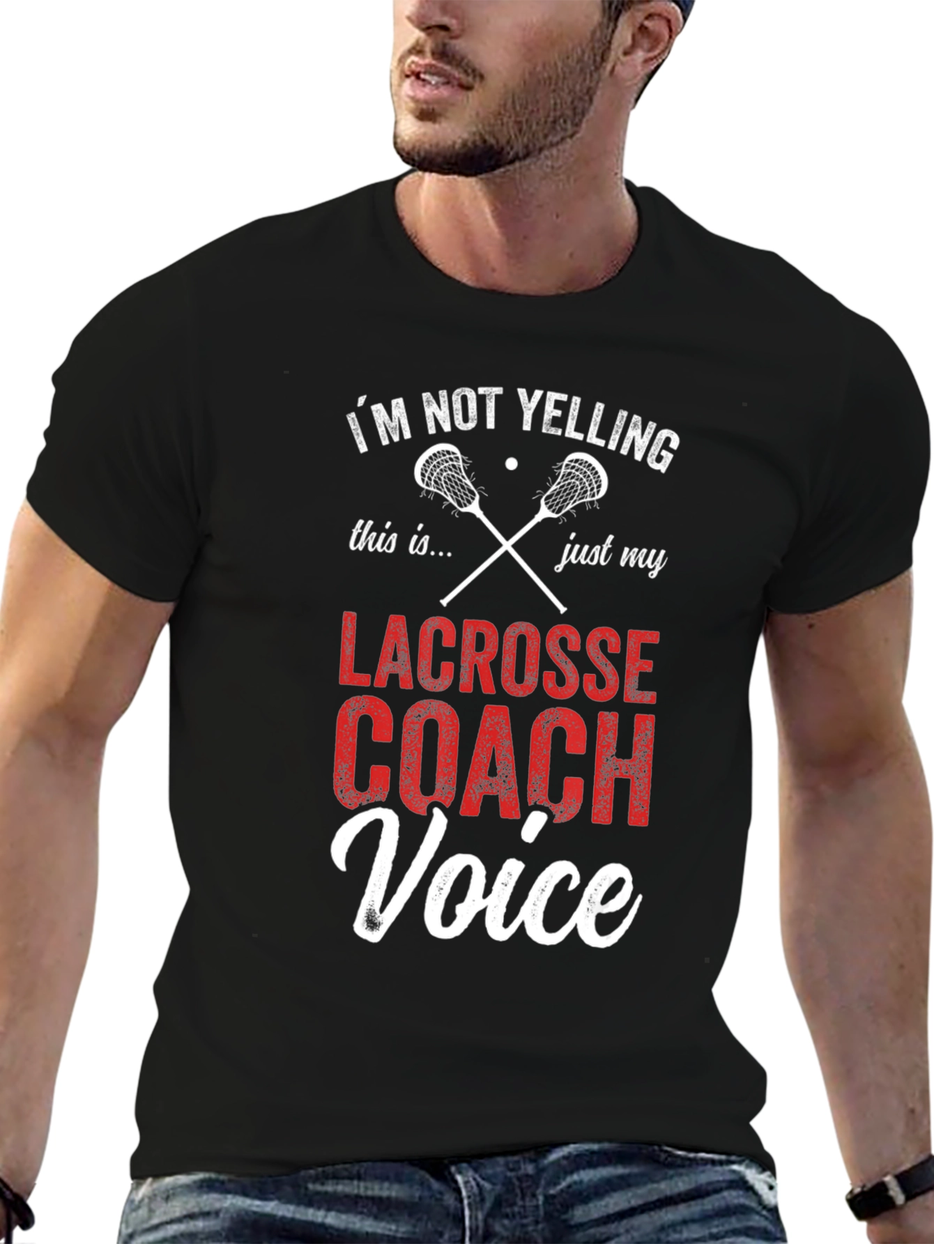Lacrosse Coach Voice T-Shirt Funny Coaching Tee