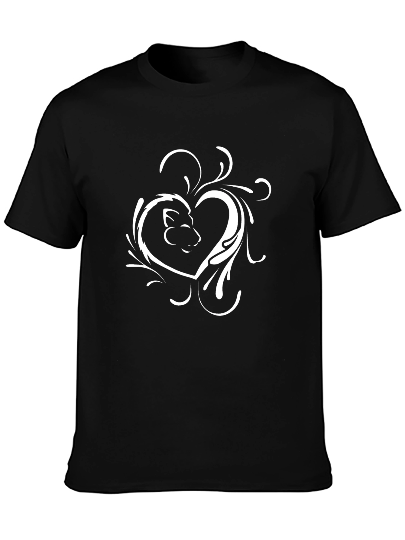 Lion Heart Graphic Tee - Mens Black T-Shirt