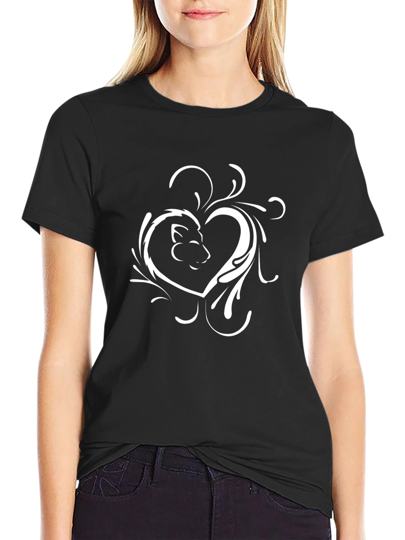 Lion Heart Graphic Tee - Mens Black T-Shirt
