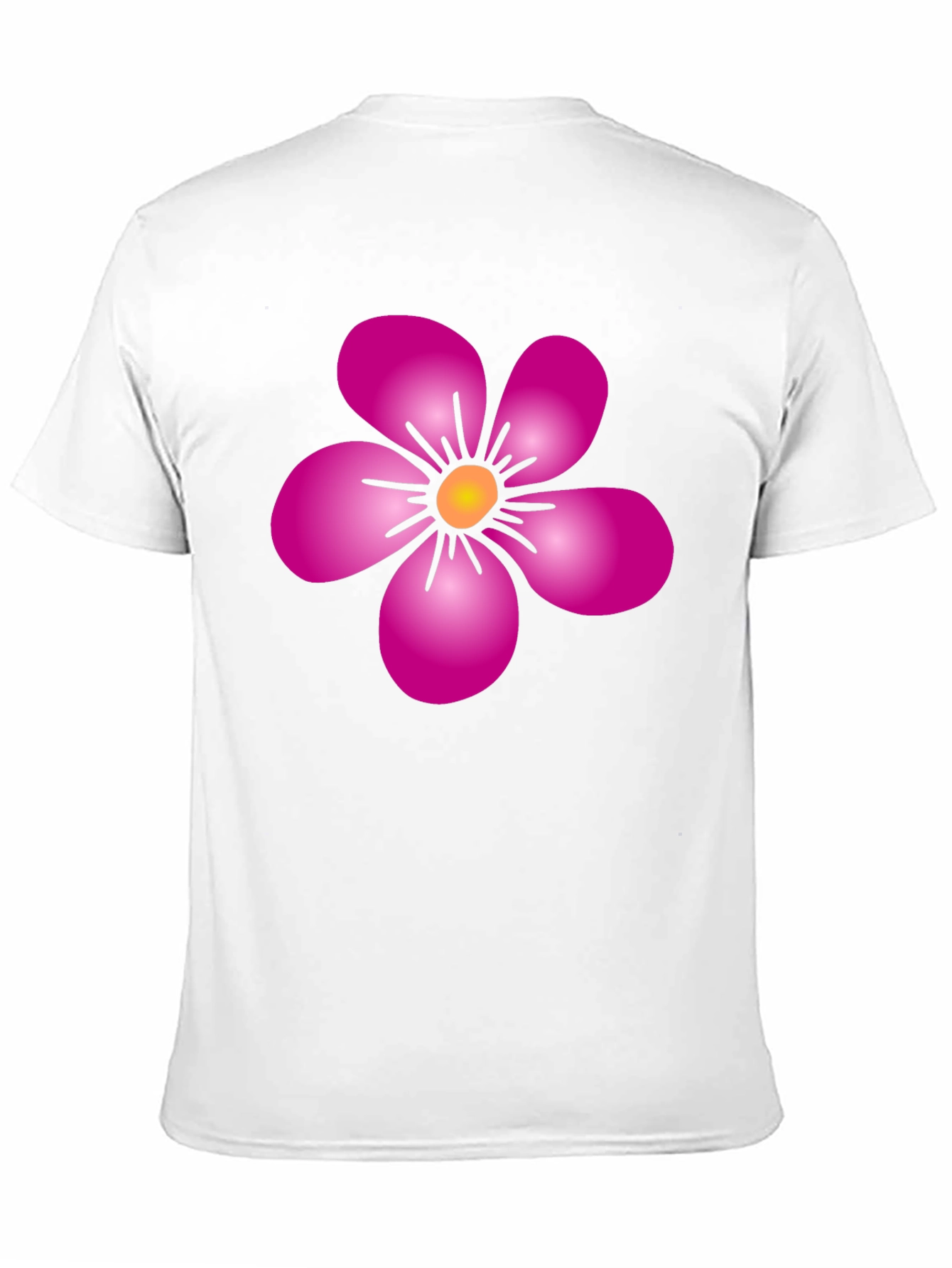Pink Flower Graphic Black T-Shirt