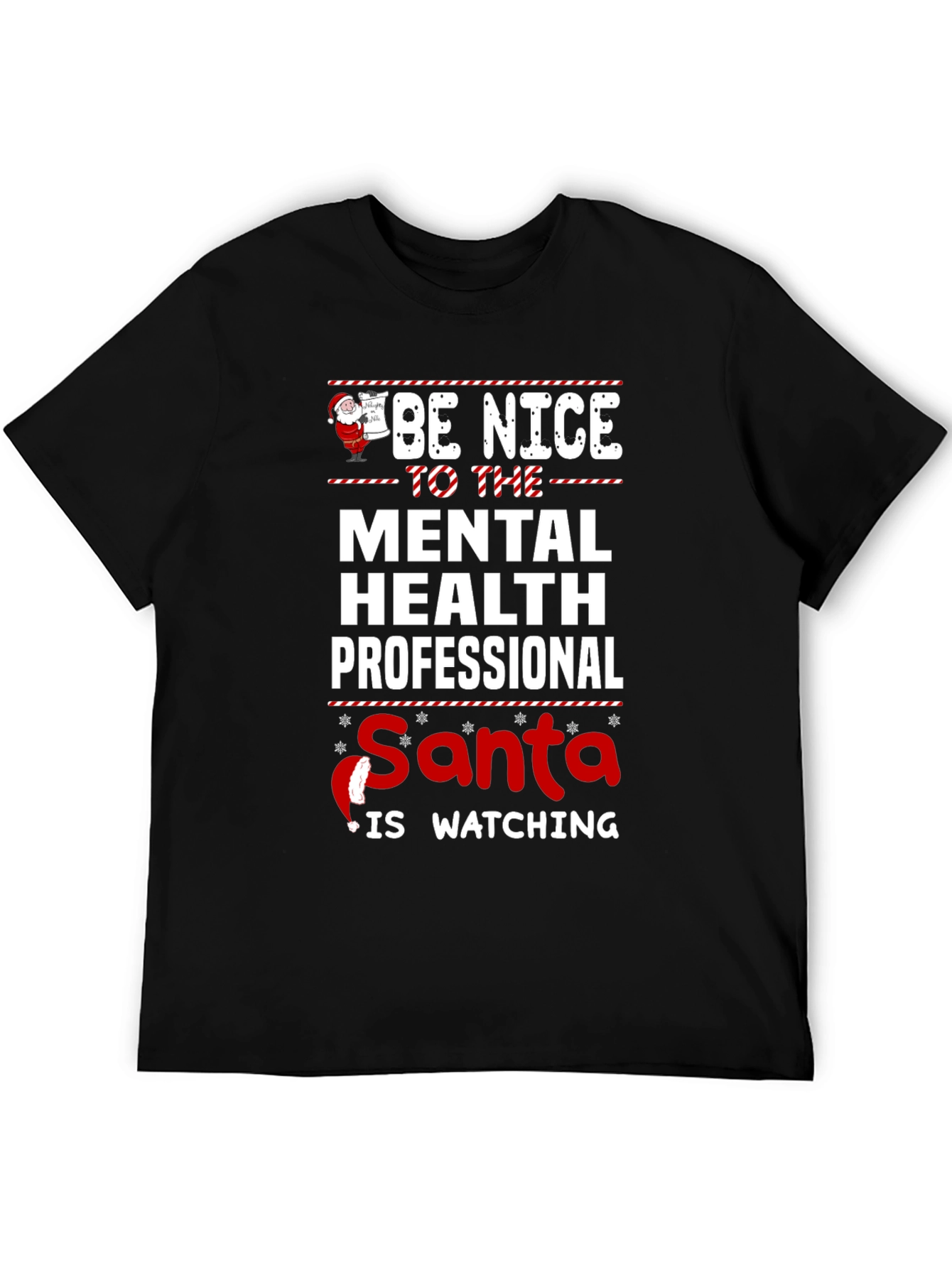 Funny Mental Health Professional Santa Christmas T-Shirt