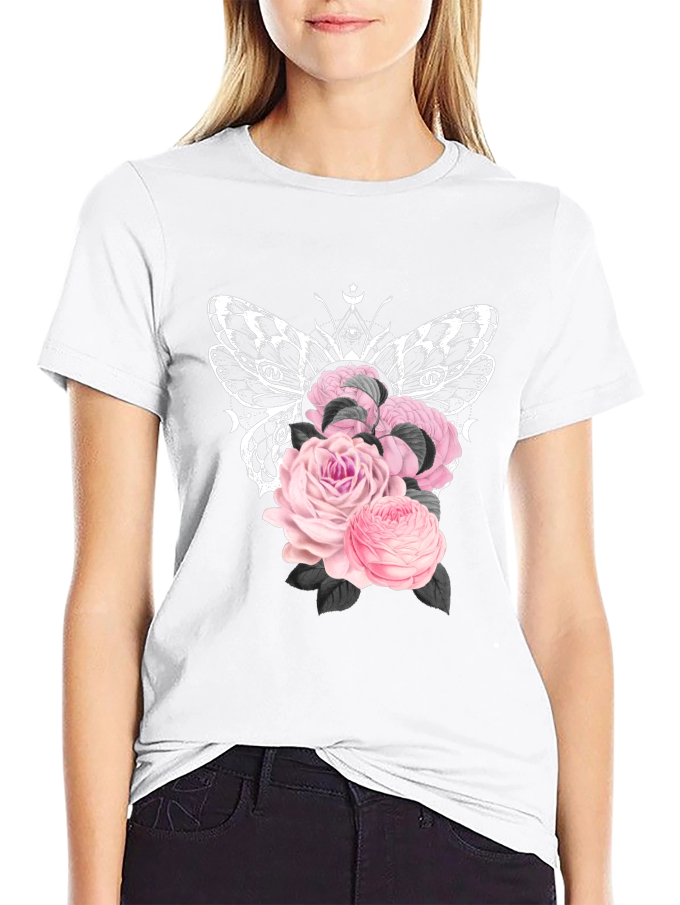 Butterfly Roses Graphic Tee