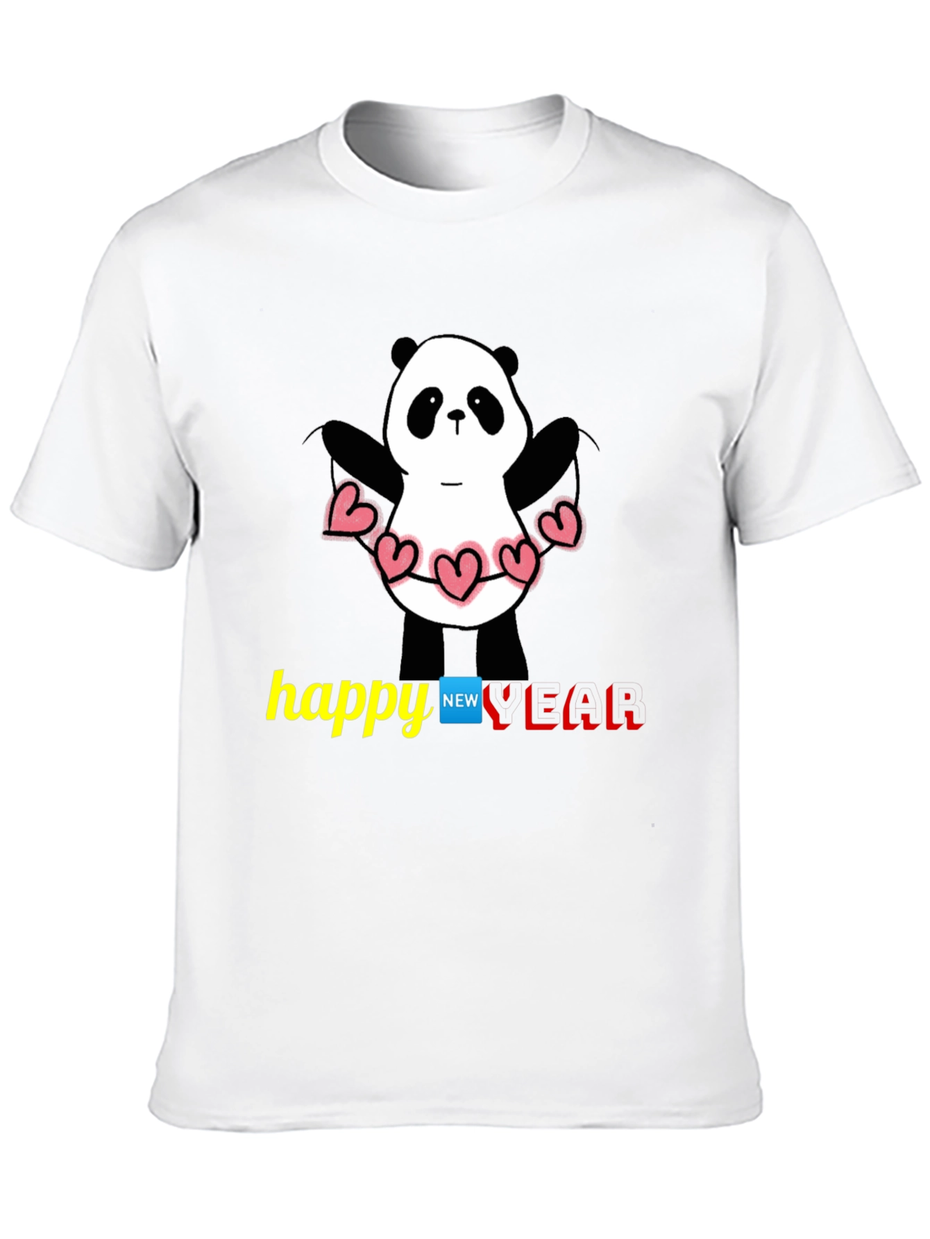 Happy New Year Panda T-Shirt - Black
