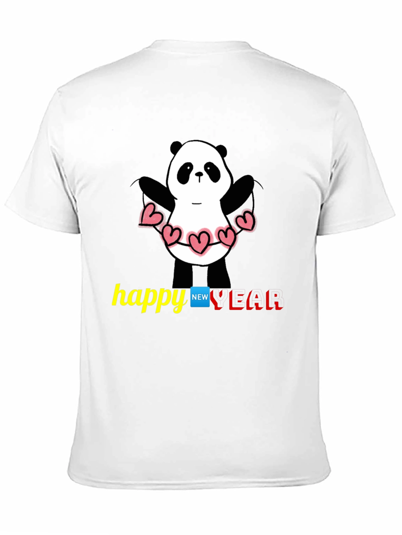 Happy New Year Panda T-Shirt - Black