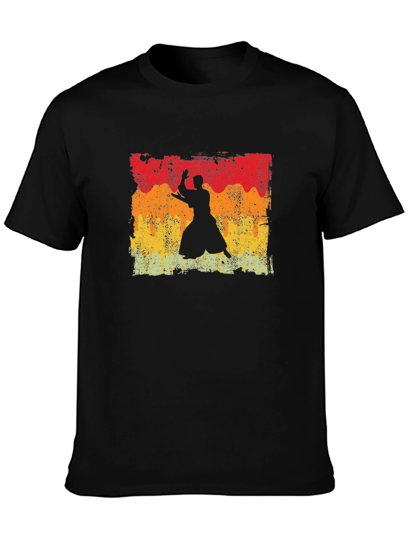 Retro Aikido Martial Arts Silhouette T-Shirt