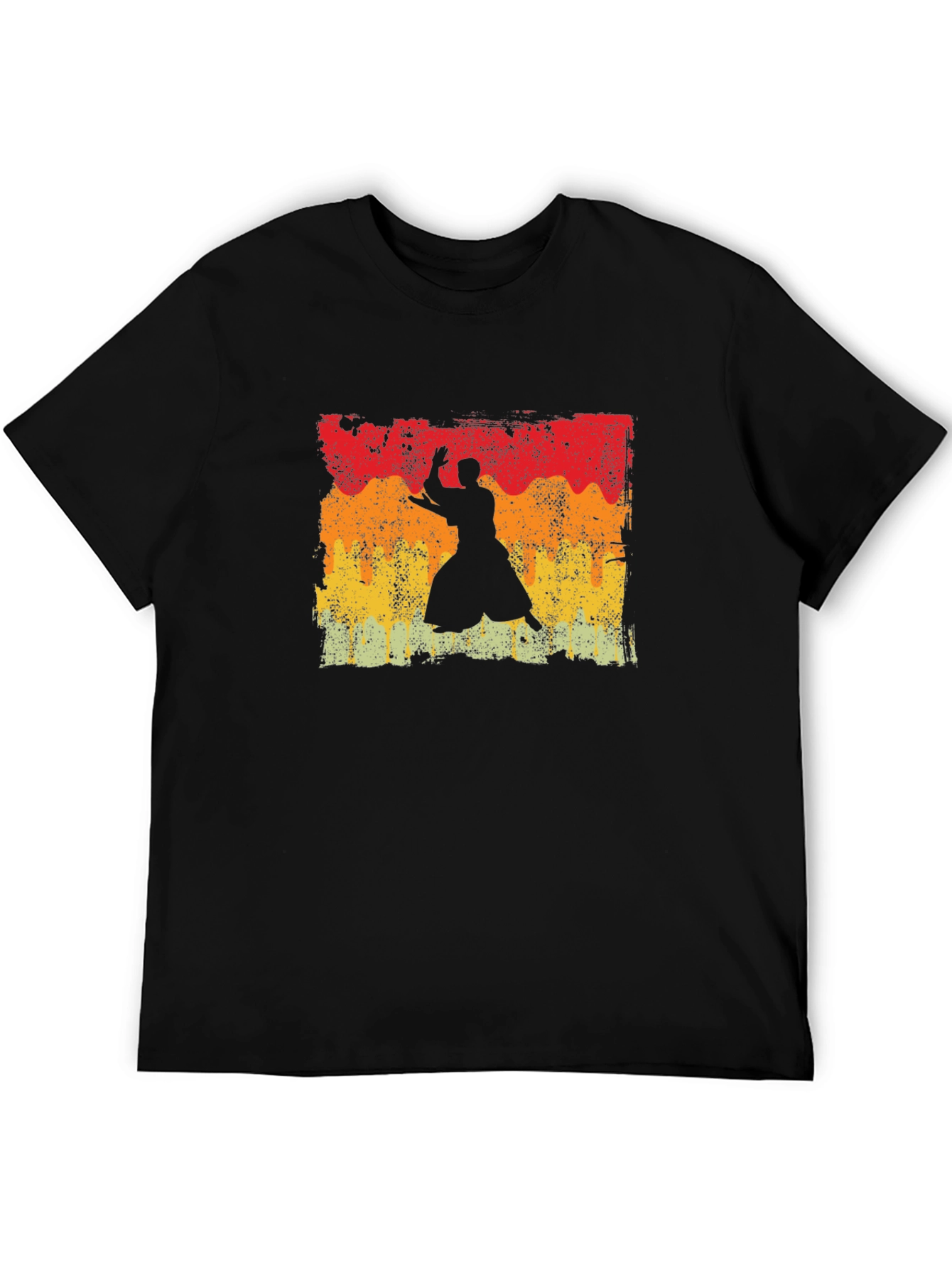 Retro Aikido Martial Arts Silhouette T-Shirt