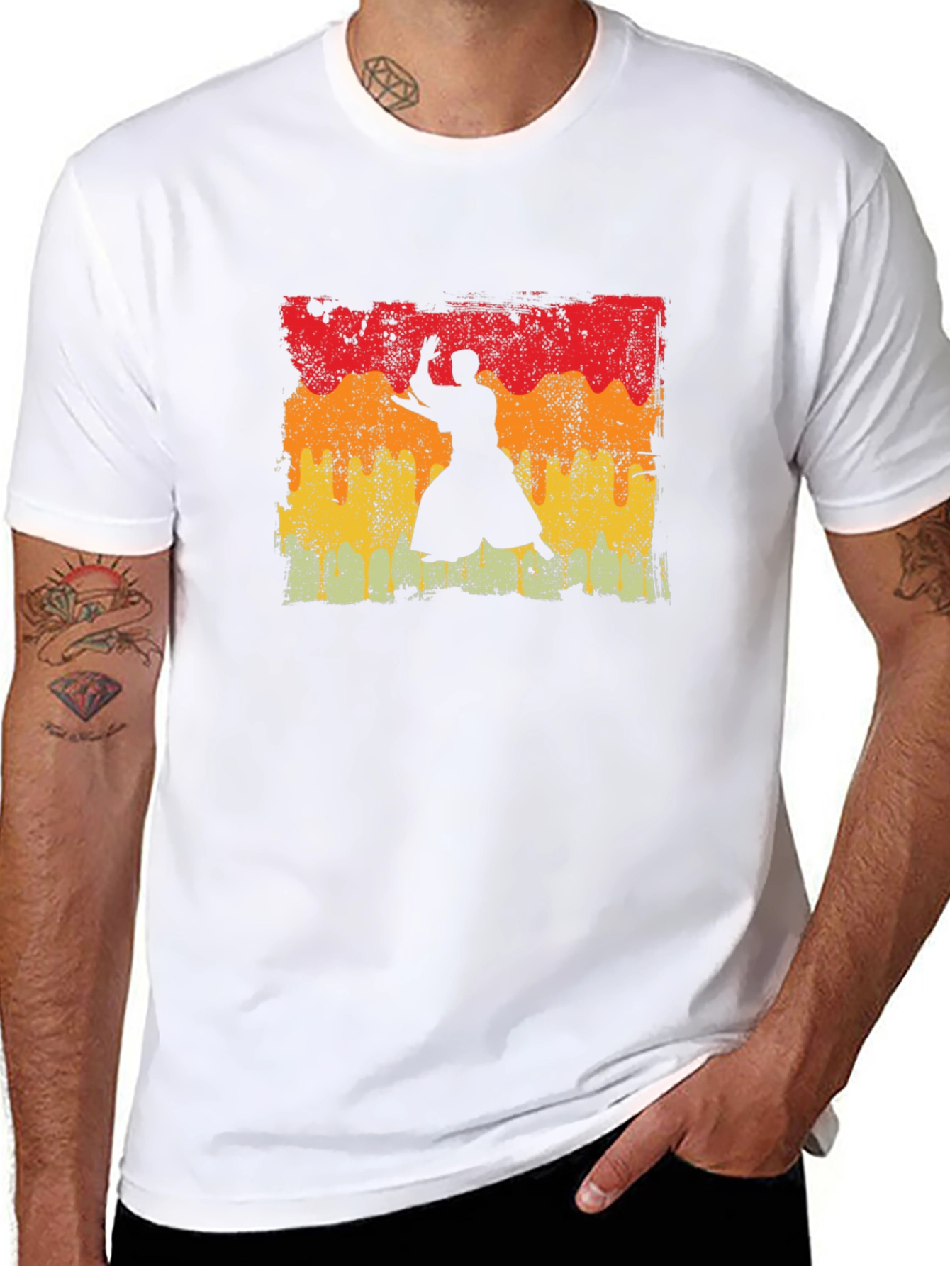 Retro Aikido Martial Arts Silhouette T-Shirt