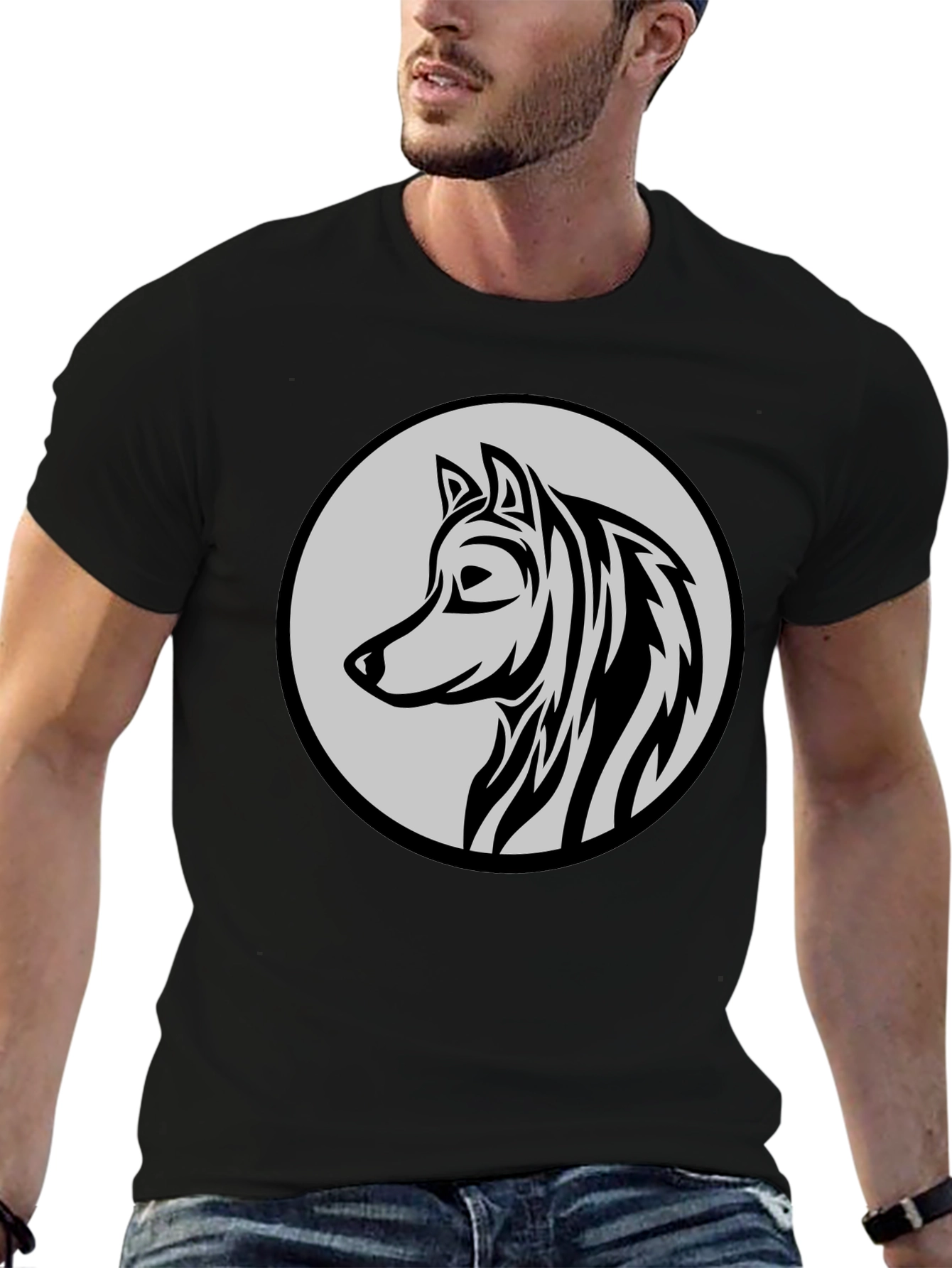 Black Wolf Graphic Tee - Stylish Menswear