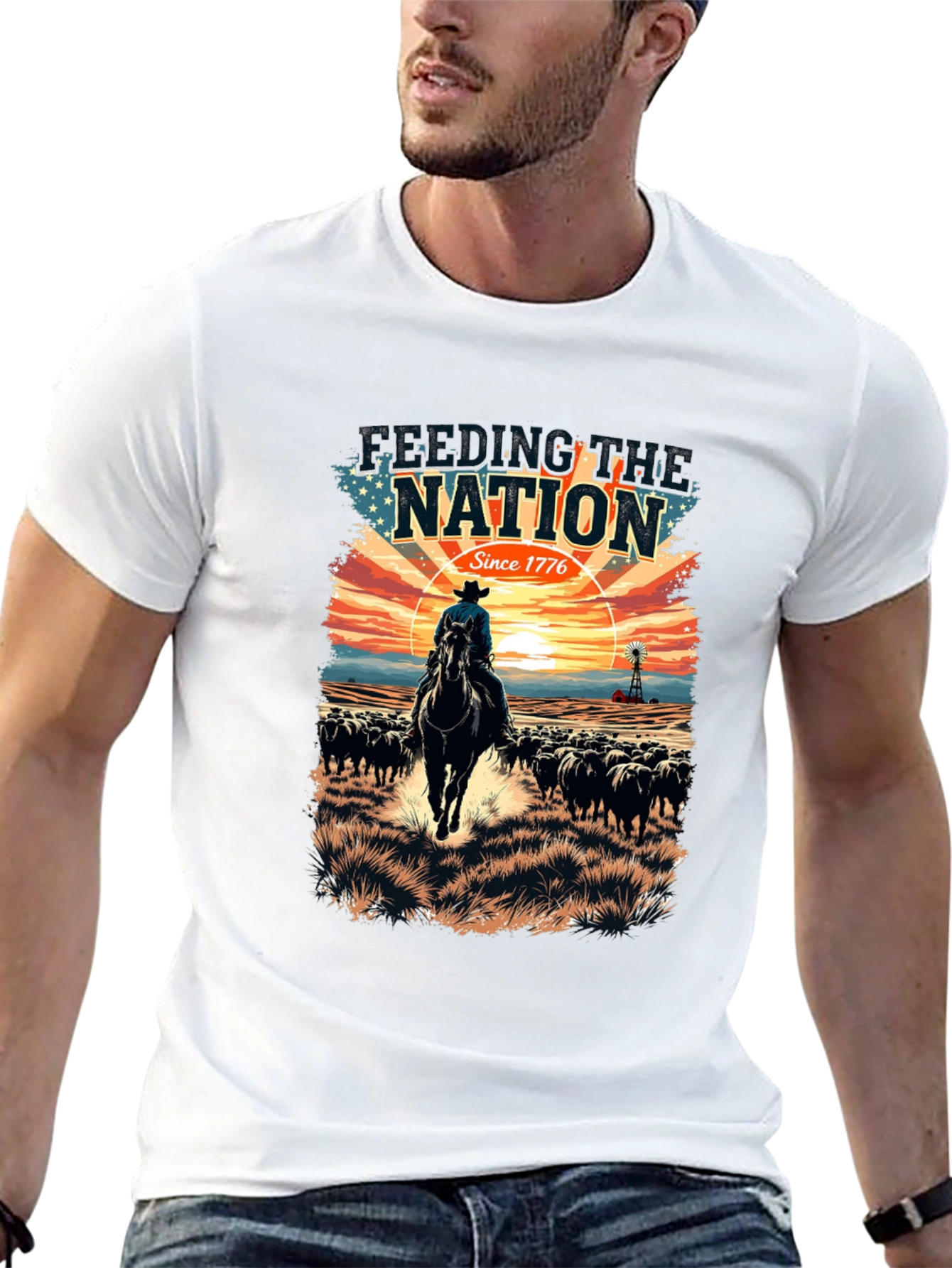 Feeding the Nation Black Graphic T-Shirt