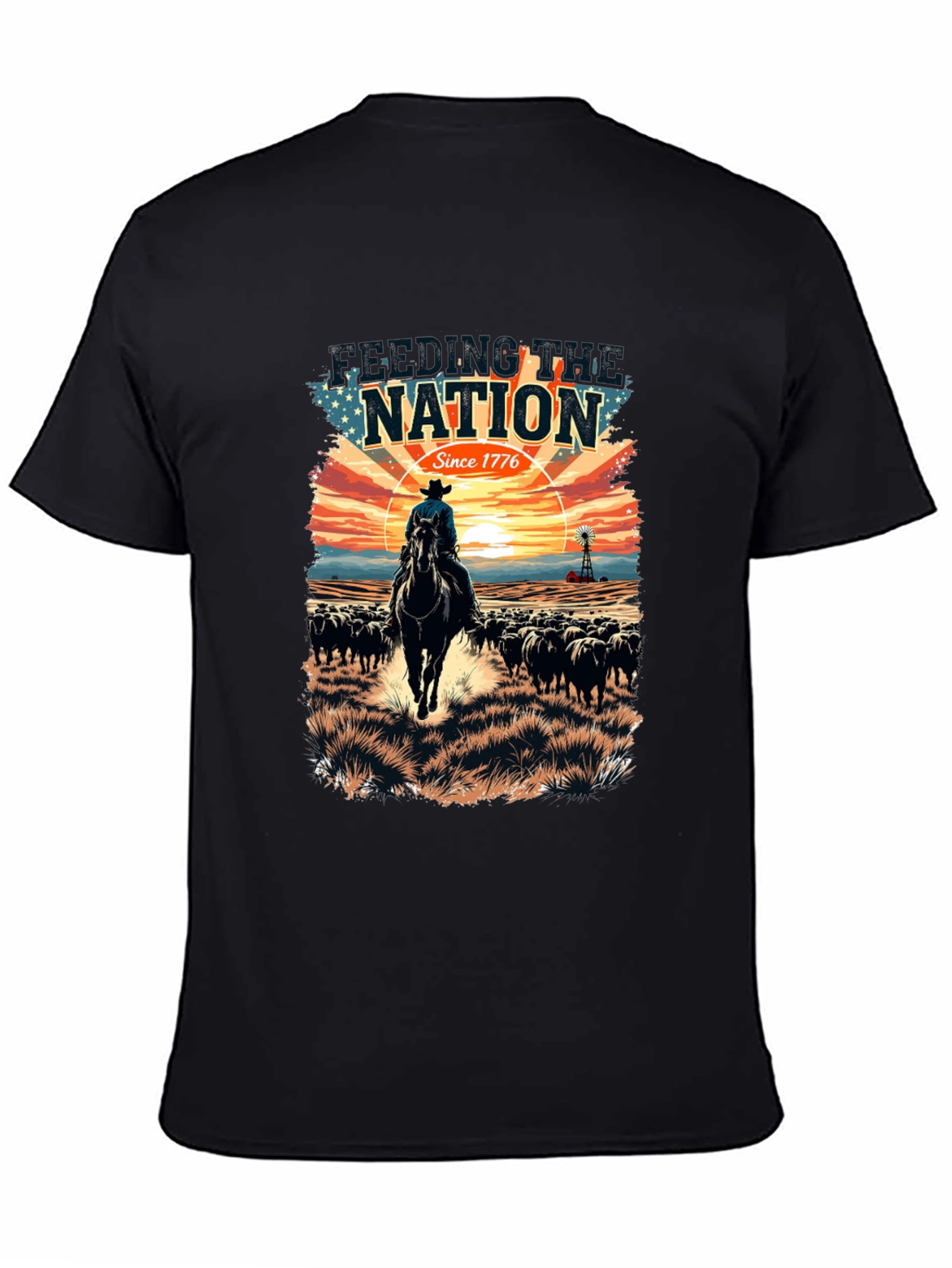 Feeding the Nation Black Graphic T-Shirt