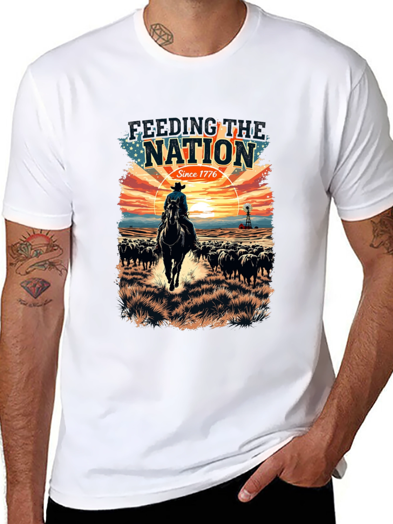 Feeding the Nation Black Graphic T-Shirt