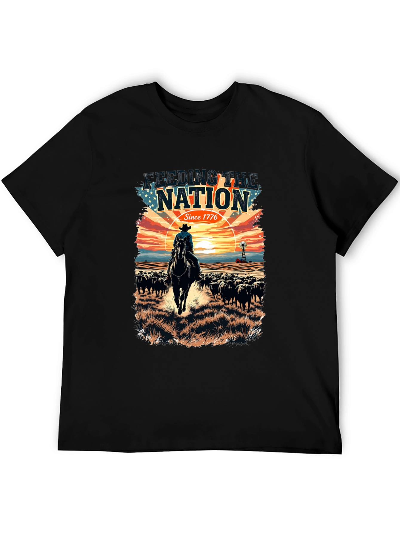Feeding the Nation Black Graphic T-Shirt