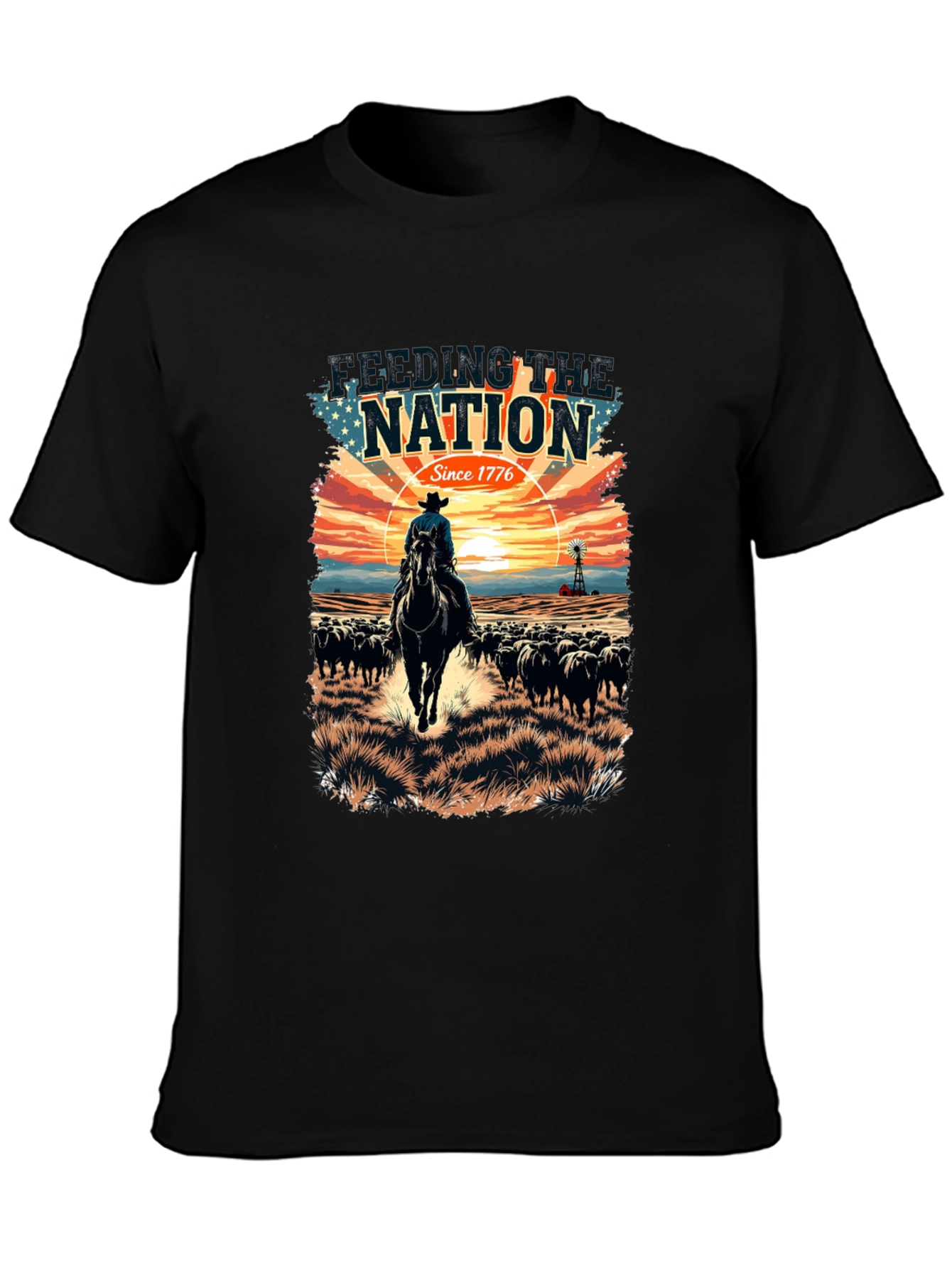 Feeding the Nation Black Graphic T-Shirt
