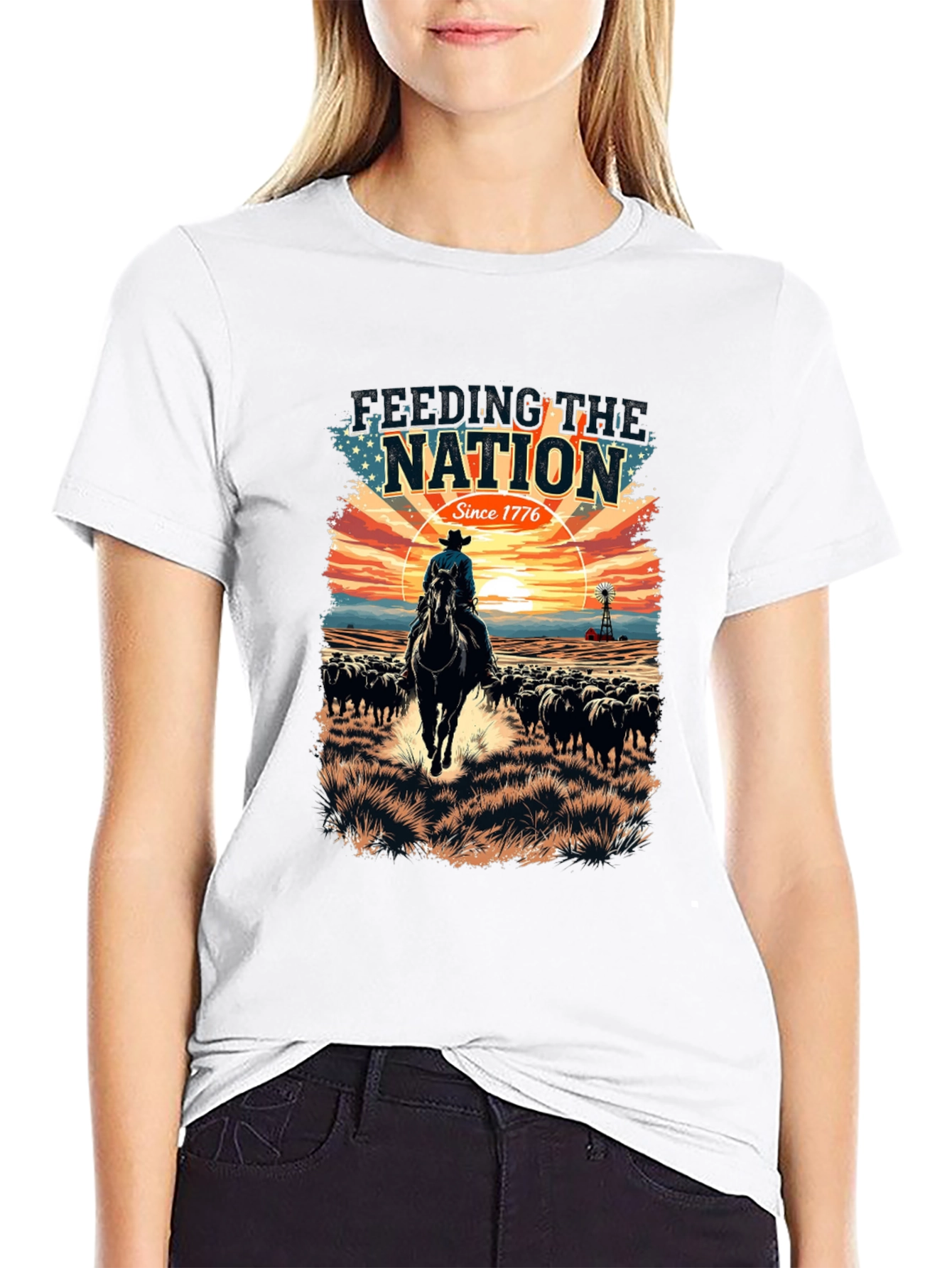 Feeding the Nation Black Graphic T-Shirt